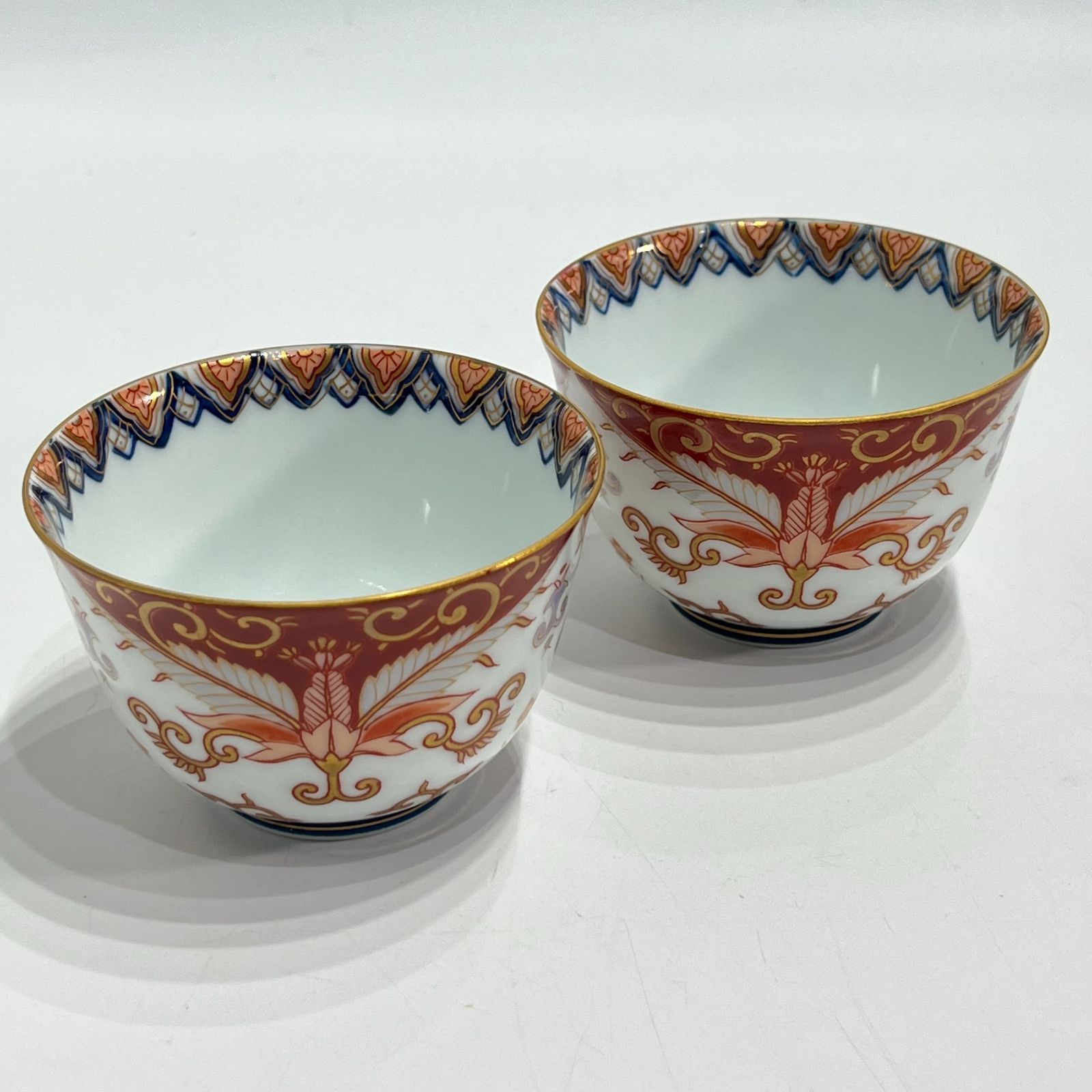 有田焼 其泉窯 造 赤濃金彩唐草茶器揃 鹿鳴館シリーズ 急須1・湯呑×5客