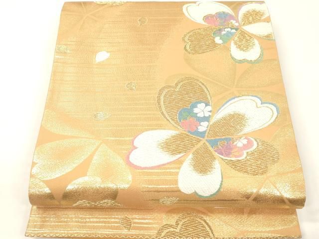 平和屋着物●六通柄袋帯　舞花文　金糸　正絹　逸品　CABF5337hy 平和屋着物▽六通柄袋帯 舞花文 金糸 正絹 逸品 CABE0915vf - メルカリ