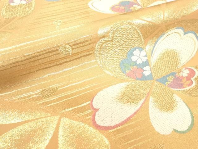 平和屋着物▽六通柄袋帯 舞花文 金糸 正絹 逸品 CABE0915vf - メルカリ