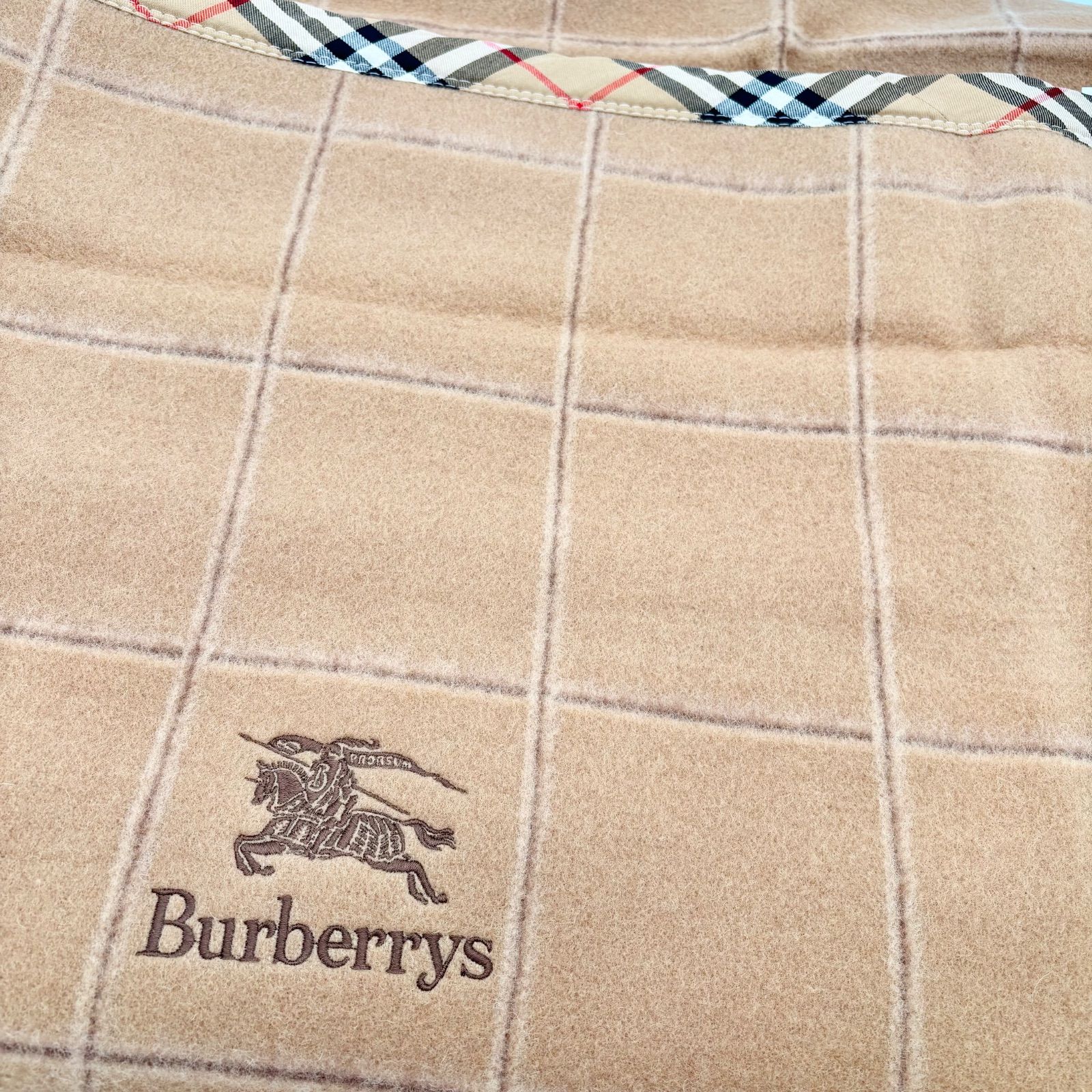 未使用品】Burberrys 西川産業 純毛毛布 140×200cm ウール100％ 日本製