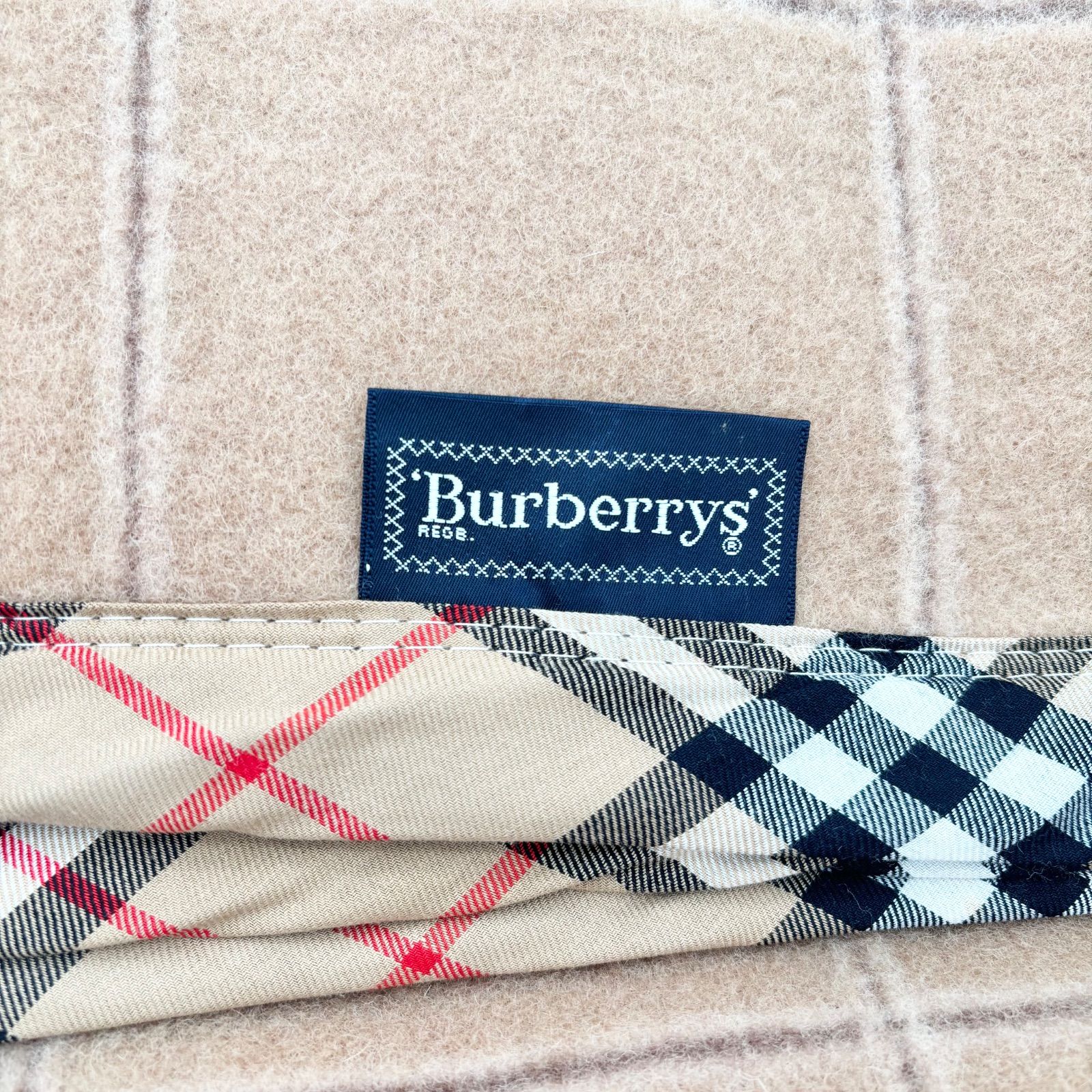【未使用】Burberrys' 高級純毛毛布 西川産業㈱ 日本製 未使用品】Burberrys 西川産業 純毛毛布 140×200cm ウール100％ 日本製
