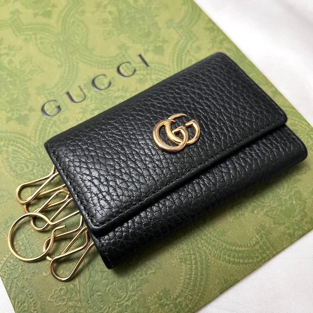 ◇極美品◇グッチ GGマーモント 6連キーケース レザー ブラック