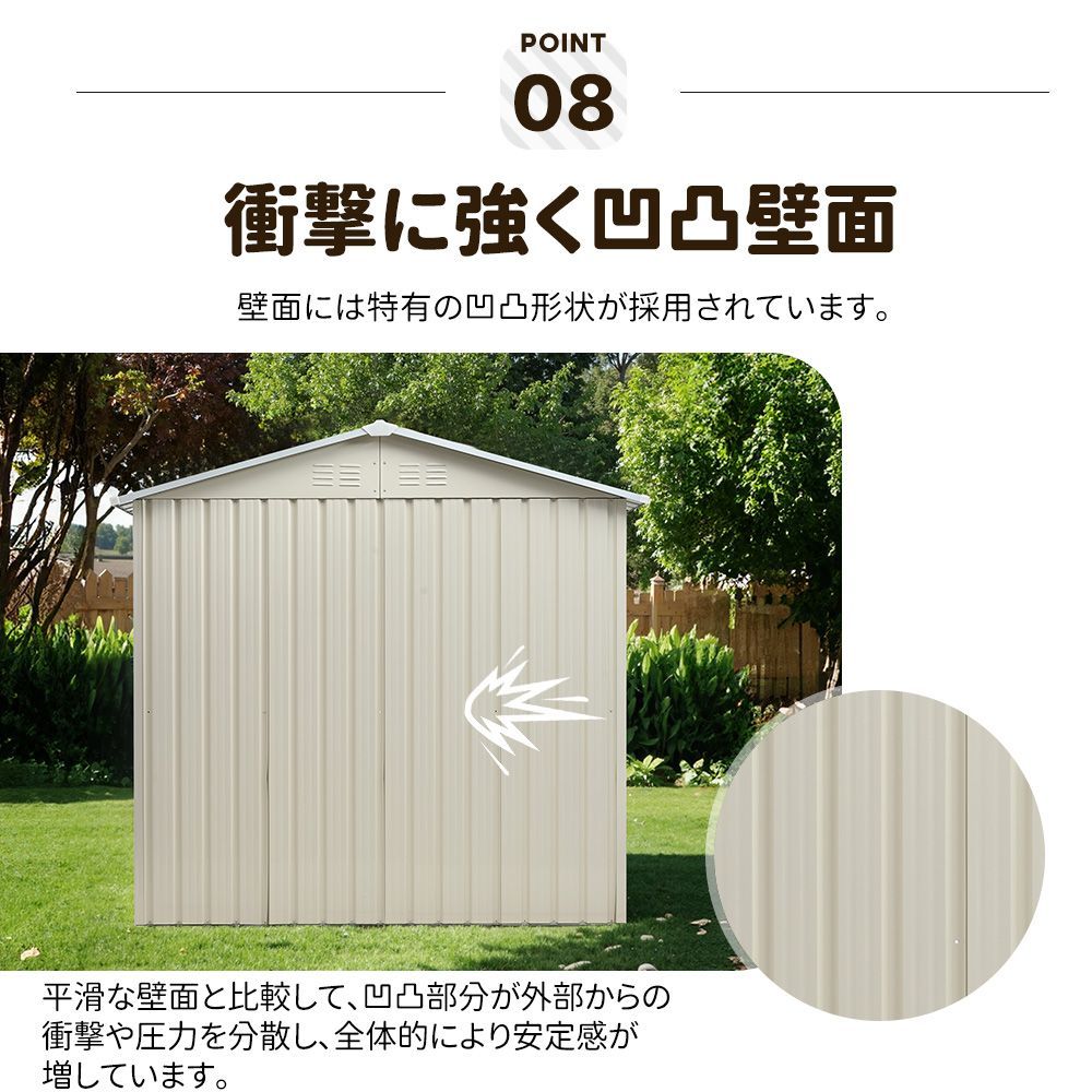 【2000円クーポン配布中】物置 屋外 倉庫 スチール 大型 収納庫 可動棚付き すべり出し窓付き 194×162×184cm 防水 防錆 高耐久 ガーデン収納 引き戸 庭 色は3種類選べるWHITE✕NATURAL✕BLUE 【2000円クーポン配布中】物置 屋外 倉庫 スチール 大型 収納庫 可動棚付き すべり出し窓付き 194×162×184cm 防水 防錆 高耐久 ガーデン収納 引き戸 庭 色は3種類選べるWHITE✕NATURAL✕BLUE