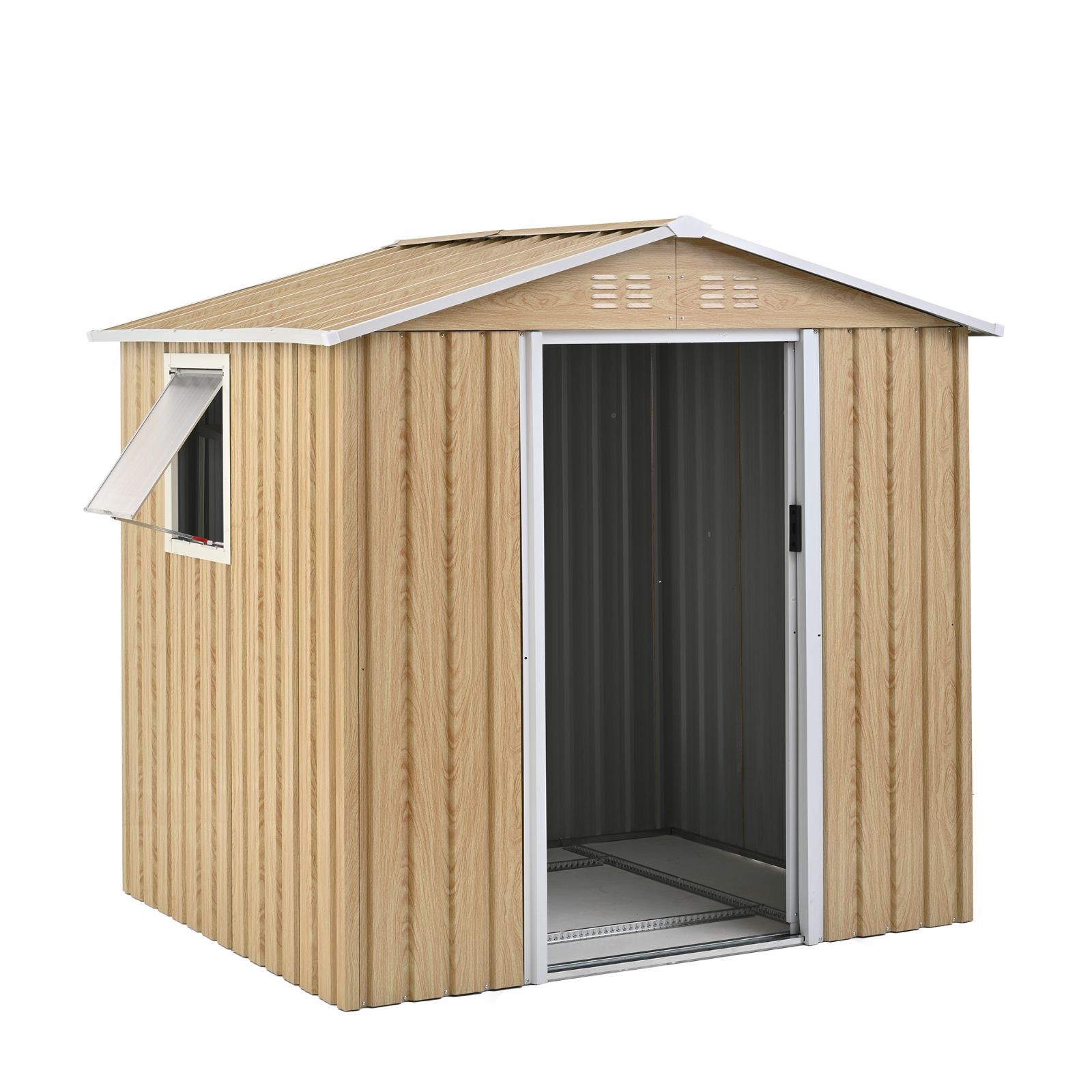 【2000円クーポン配布中】物置 屋外 倉庫 スチール 大型 収納庫 可動棚付き すべり出し窓付き 194×162×184cm 防水 防錆 高耐久 ガーデン収納 引き戸 庭 色は3種類選べるWHITE✕NATURAL✕BLUE 【2000円クーポン配布中】物置 屋外 倉庫 スチール 大型 収納庫 可動棚付き すべり出し窓付き 194×162×184cm 防水 防錆 高耐久 ガーデン収納 引き戸 庭 色は3種類選べるWHITE✕NATURAL✕BLUE