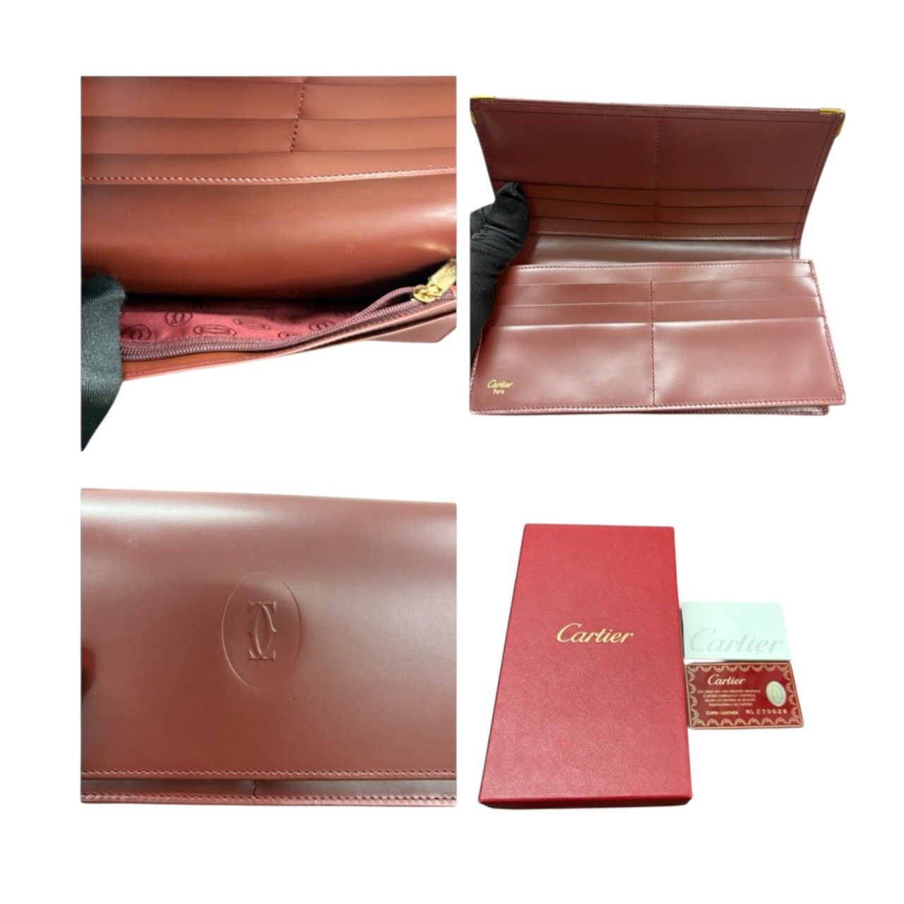 超美品 CARTIER カルティエ マストライン ワインレッド ゴールド金具 