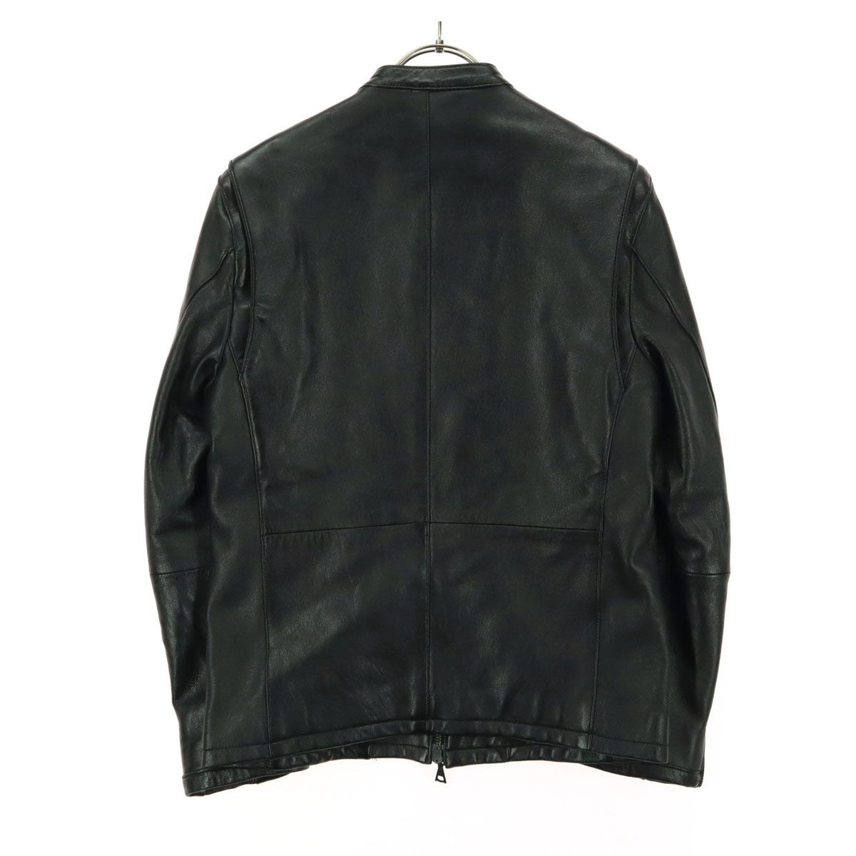 古着 MEN'S MELROSE メンズメルローズ 長袖 レザー シングルライダースジャケット 2 ブラック 羊革 メンズ MEN'S MELROSE メンズメルローズ 長袖 レザー シングルライダース