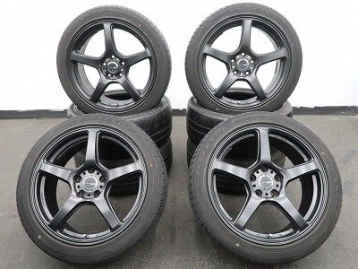4本 WORK EMOTION T5R 18インチ 7.5J +43 5H 114.3 ラジアル GOODYEAR 