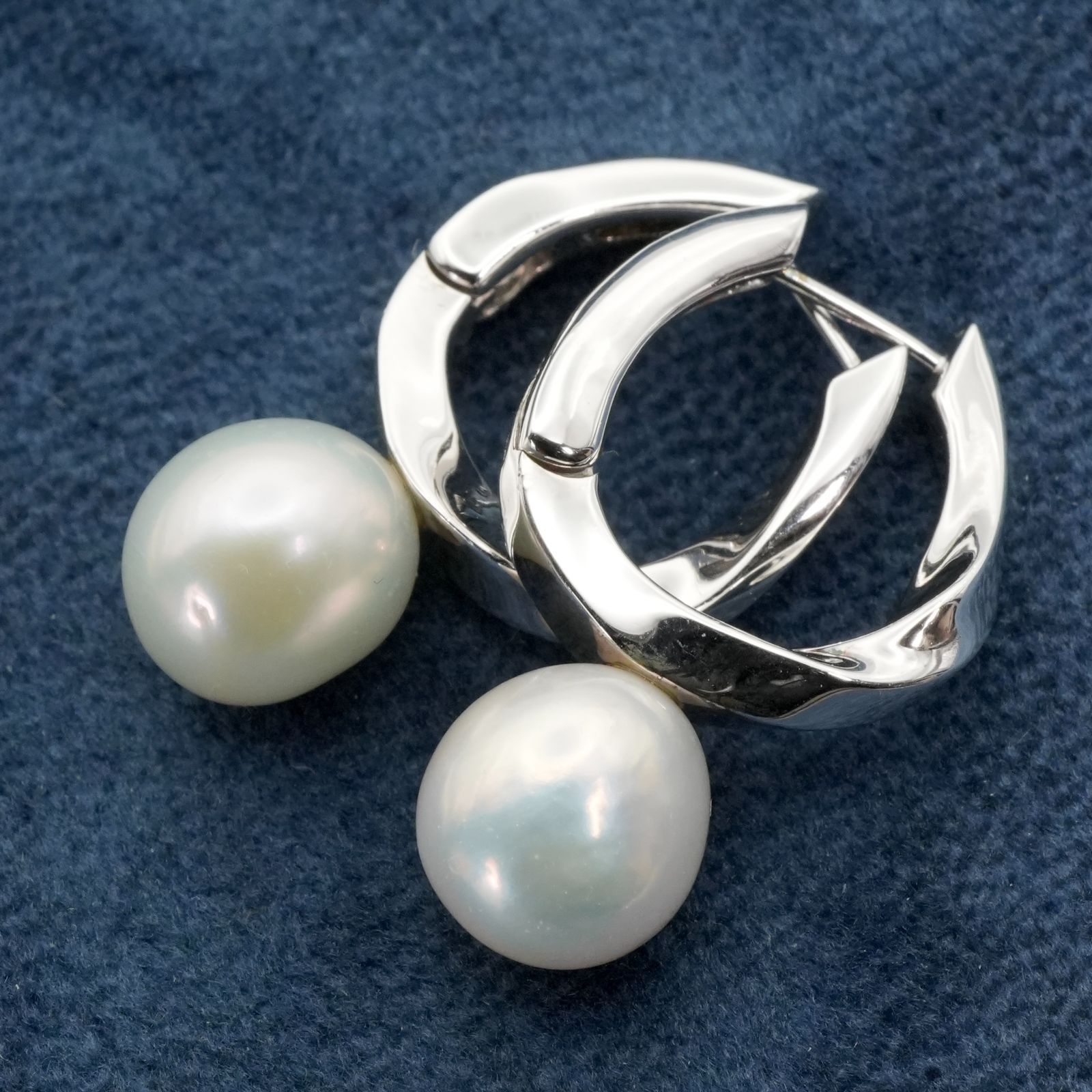 美品 エテ パール ハグ フープ ピアス シルバー ete/25-3221 - メルカリ