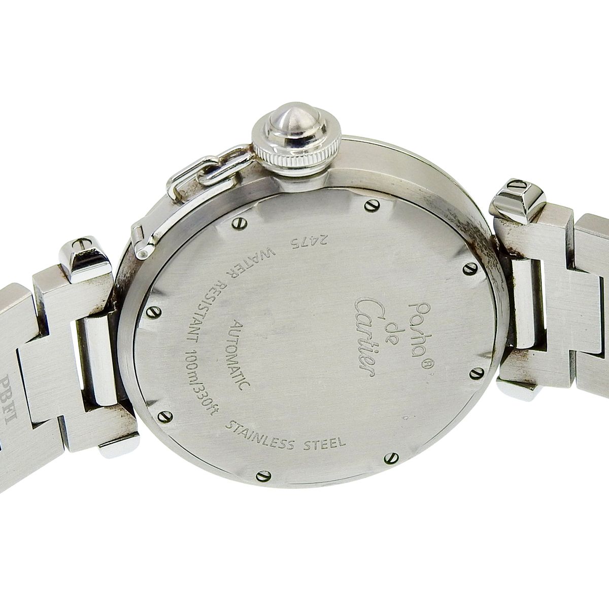  カルティエ パシャC ビッグデイト W31047M7 SS ネイビー 自動巻き メンズ 41100100075 アラモード 冷房対策 自動巻き時計 腕時計(アナログ)