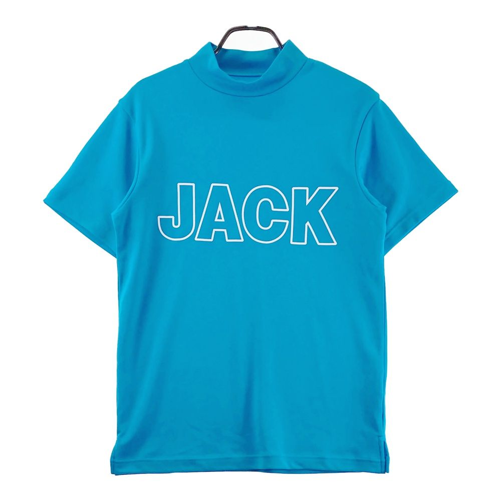 サイズ：4 JACK BUNNY ジャックバニー モックネック半袖Tシャツ ブルー 