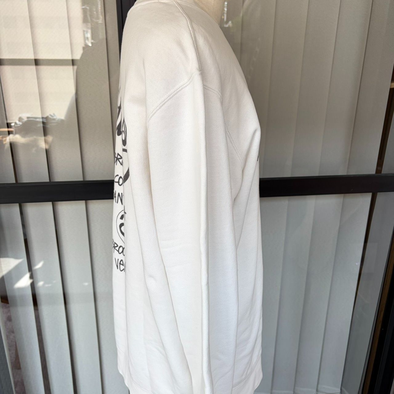 STUSSY スウェット メンズL ホワイト ビッグロゴ トレーナー 