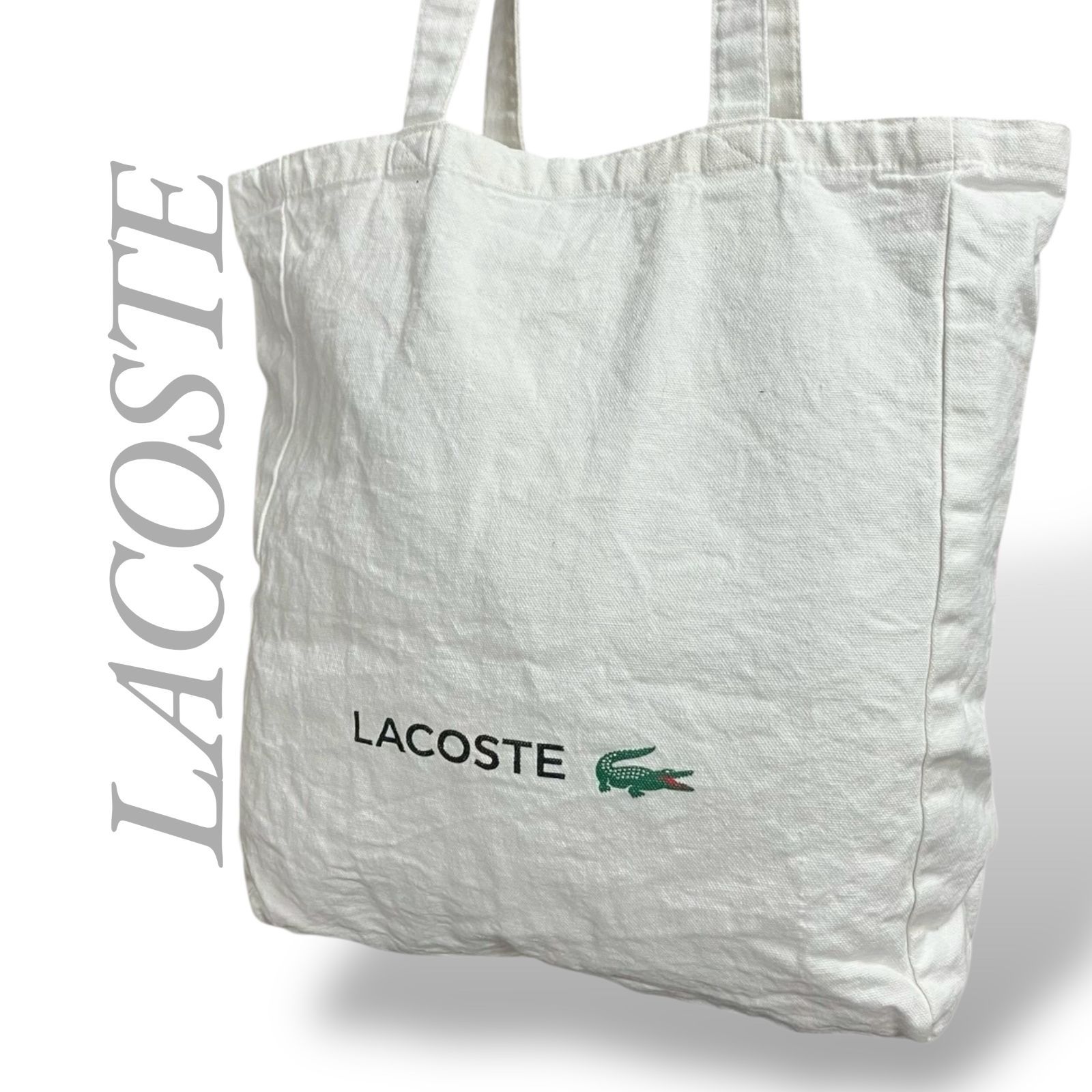 MY0530】LACOSTE ラコステ エコバッグ トートバッグ キャンバス 