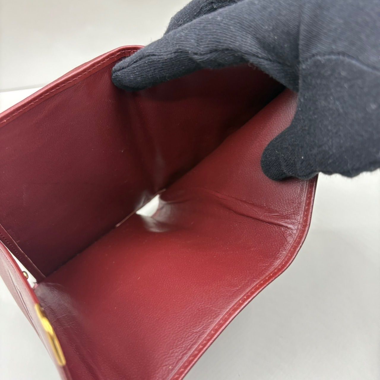 未使用級 Cartier カルティエ 二つ折り財布 マストライン ロゴ型押し