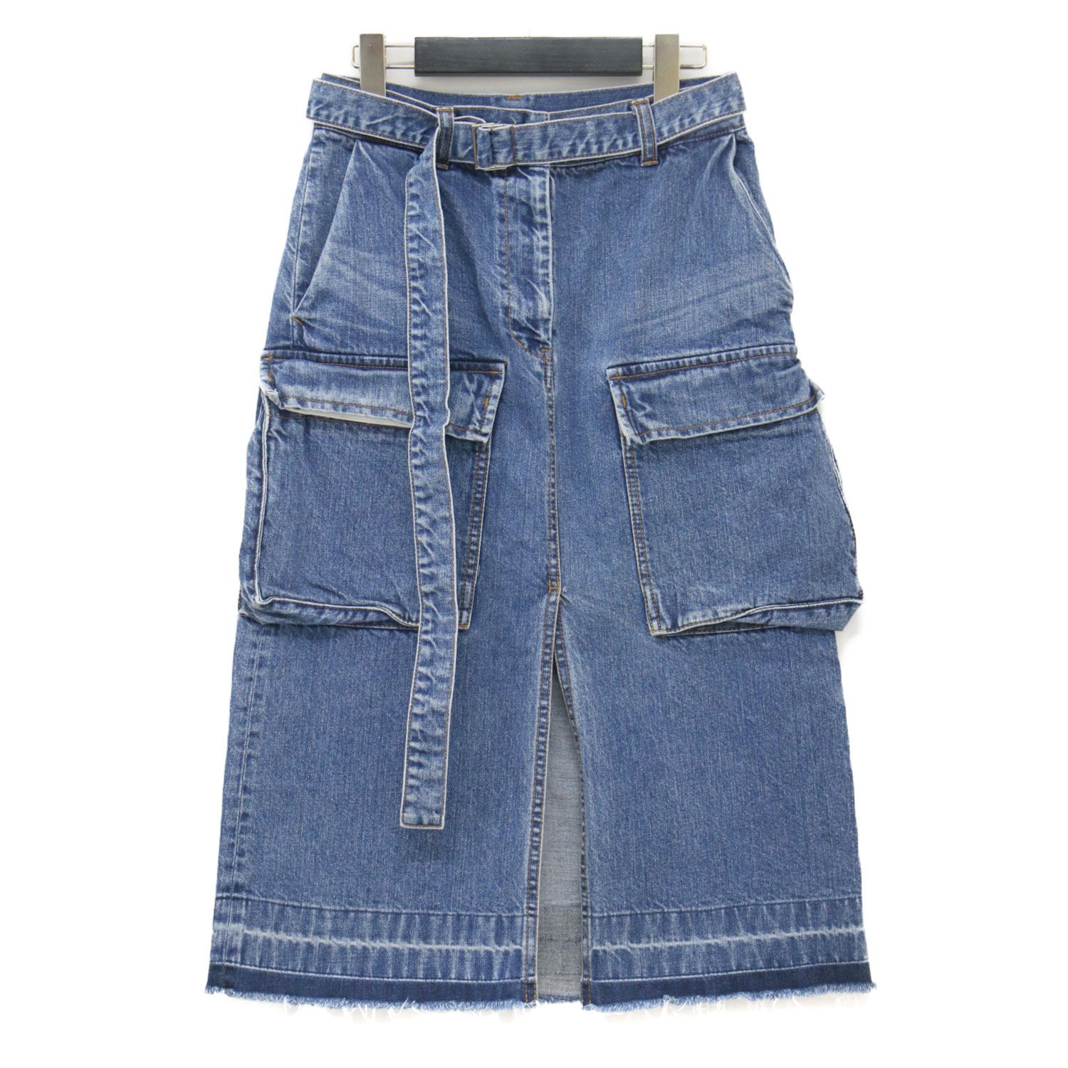 Sacai サカイ スカート ブルー サイズ:1(S) | カーゴポケット デニム 