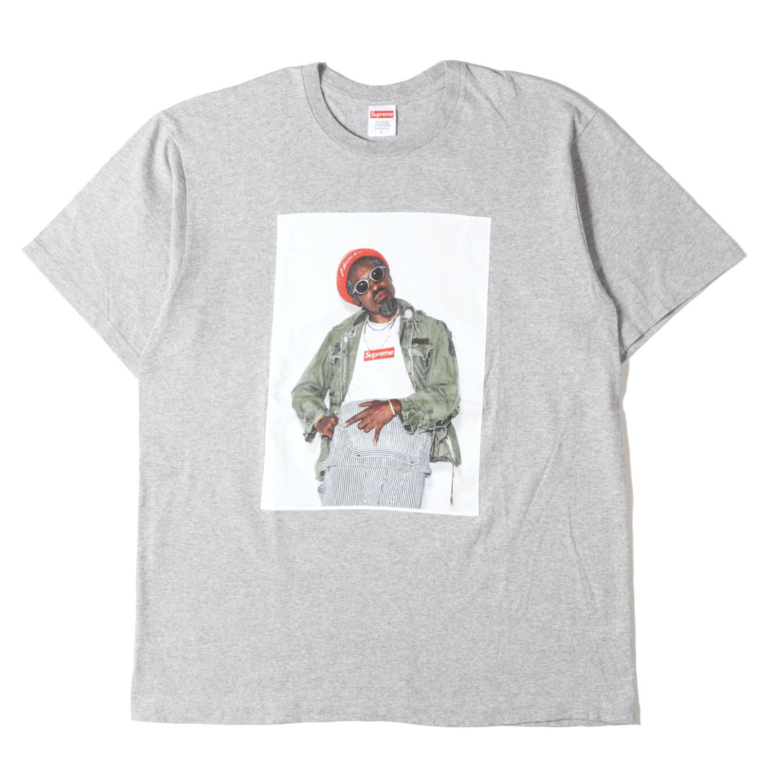 【美品】Supreme シュプリーム Tシャツ ヘザーグレー サイズ:L | 22AW アンドレ3000 フォト クルーネック Tシャツ (Andre 3000 Tee) | トップス カットソー 半袖【メンズ】【】