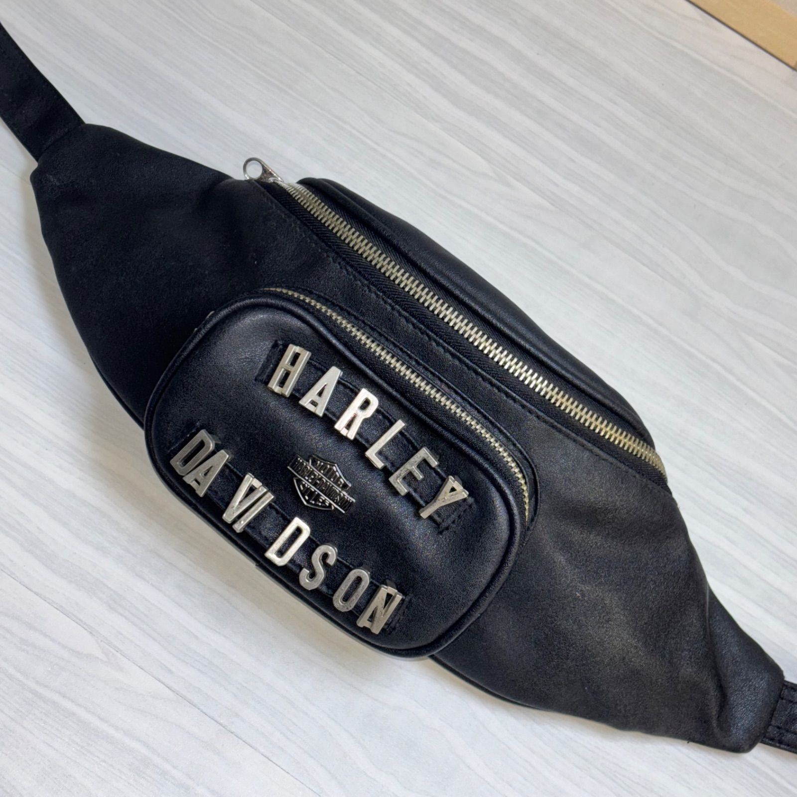 Harley-Davidson ハーレーダビッドソン レザー シボ皮 ウエストポーチ