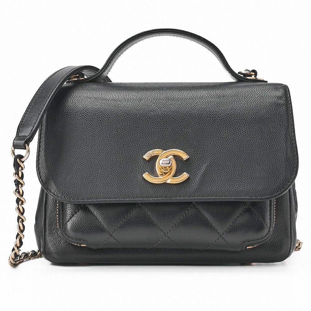 CHANEL シャネル キャビアスキン ビジネスアフィニティ 2WAYショルダー