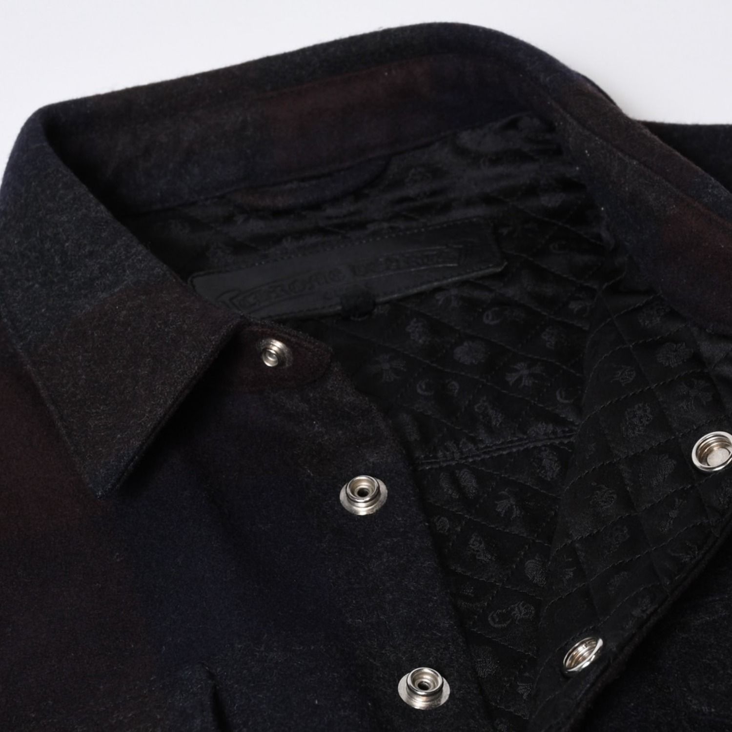 極美品 CHROME HEARTS クロムハーツ チェック CPO 長袖ネルシャツ