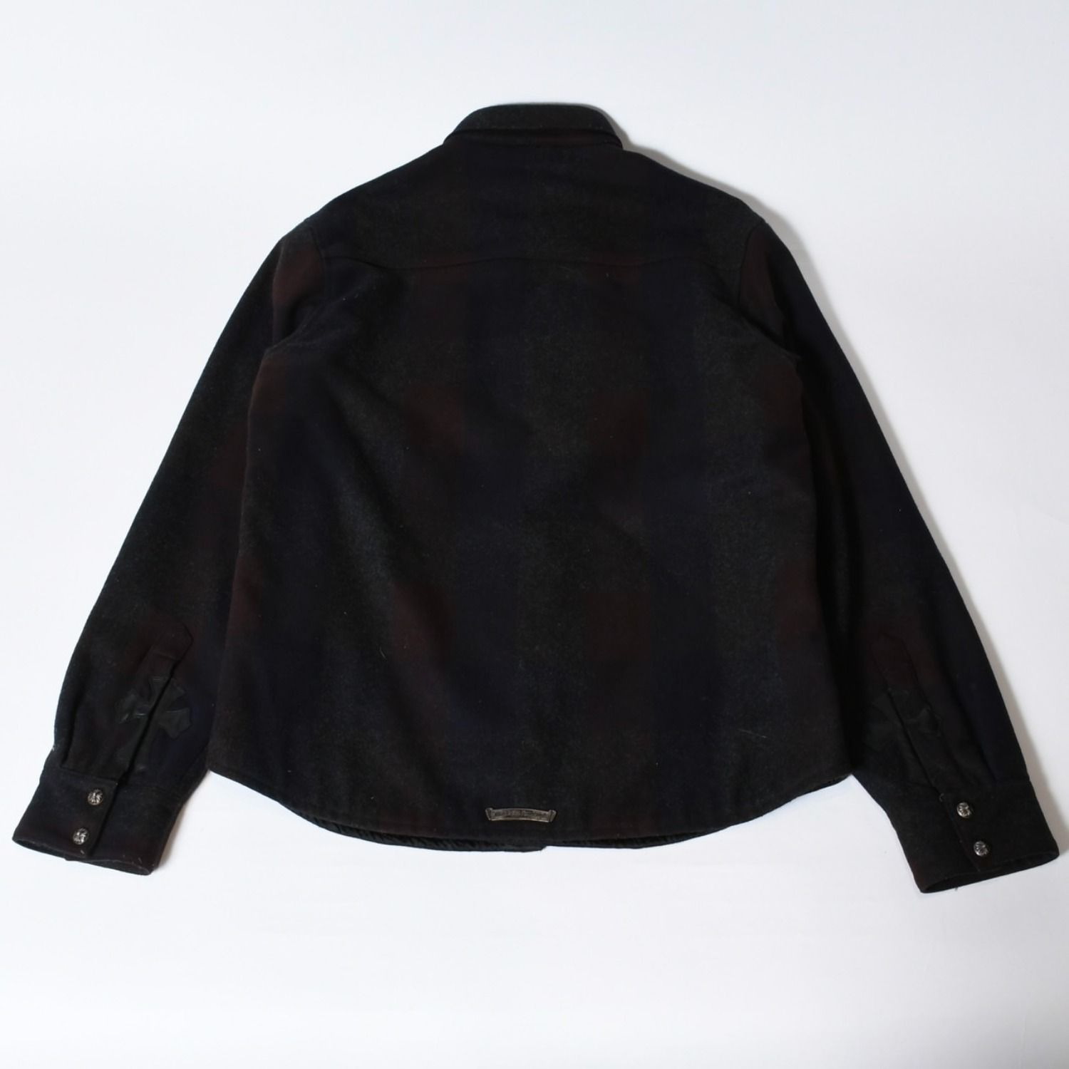 極美品 CHROME HEARTS クロムハーツ チェック CPO 長袖ネルシャツ