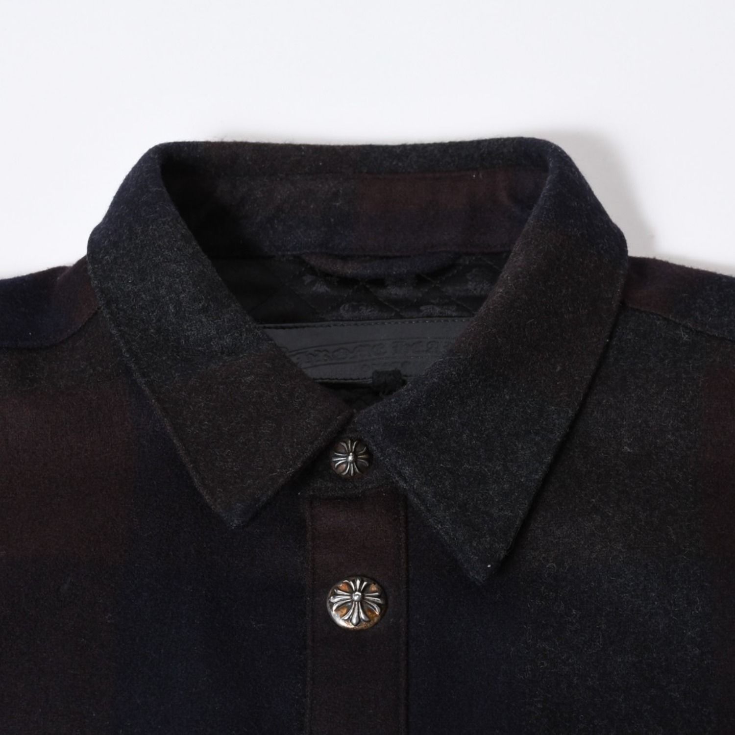 極美品 CHROME HEARTS クロムハーツ チェック CPO 長袖ネルシャツ