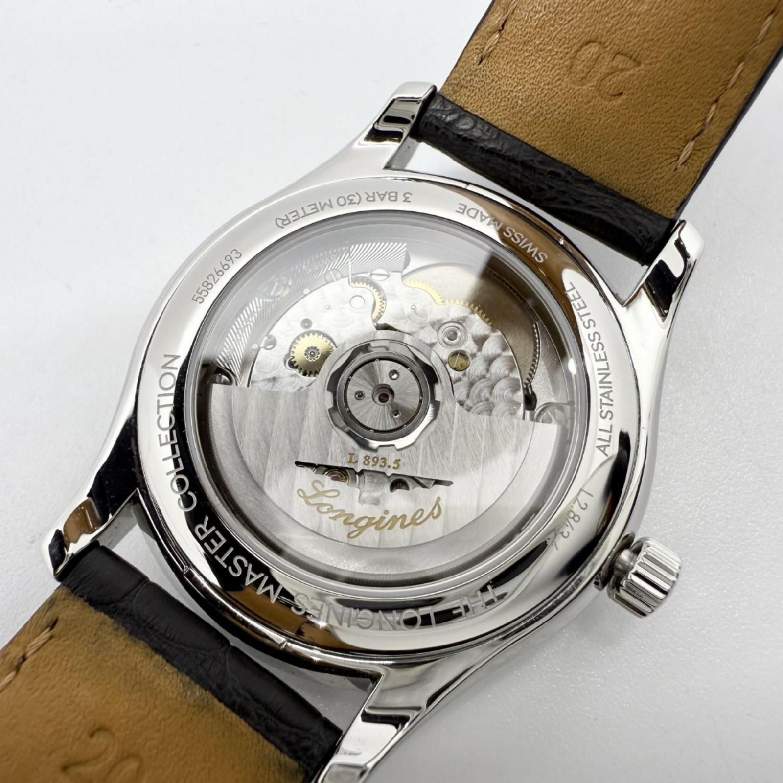  LONGINES ロンジン マスターコレクション 裏スケ L2.843.4 シルバー AT メンズ 腕時計 軽量素材 自動巻き時計 腕時計(アナログ)