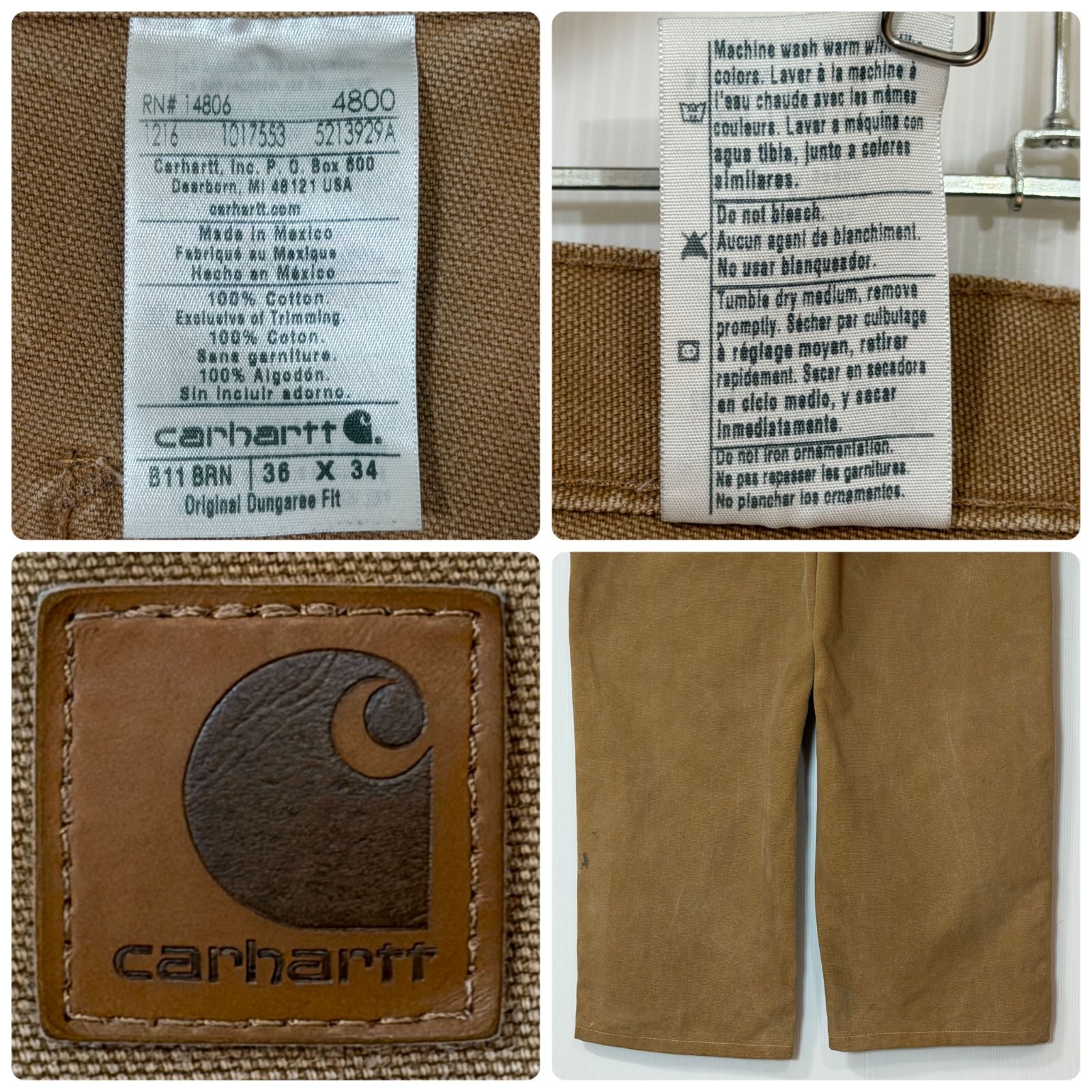 ゴールデンサイズ Carhartt カーハート シングルニー ダック