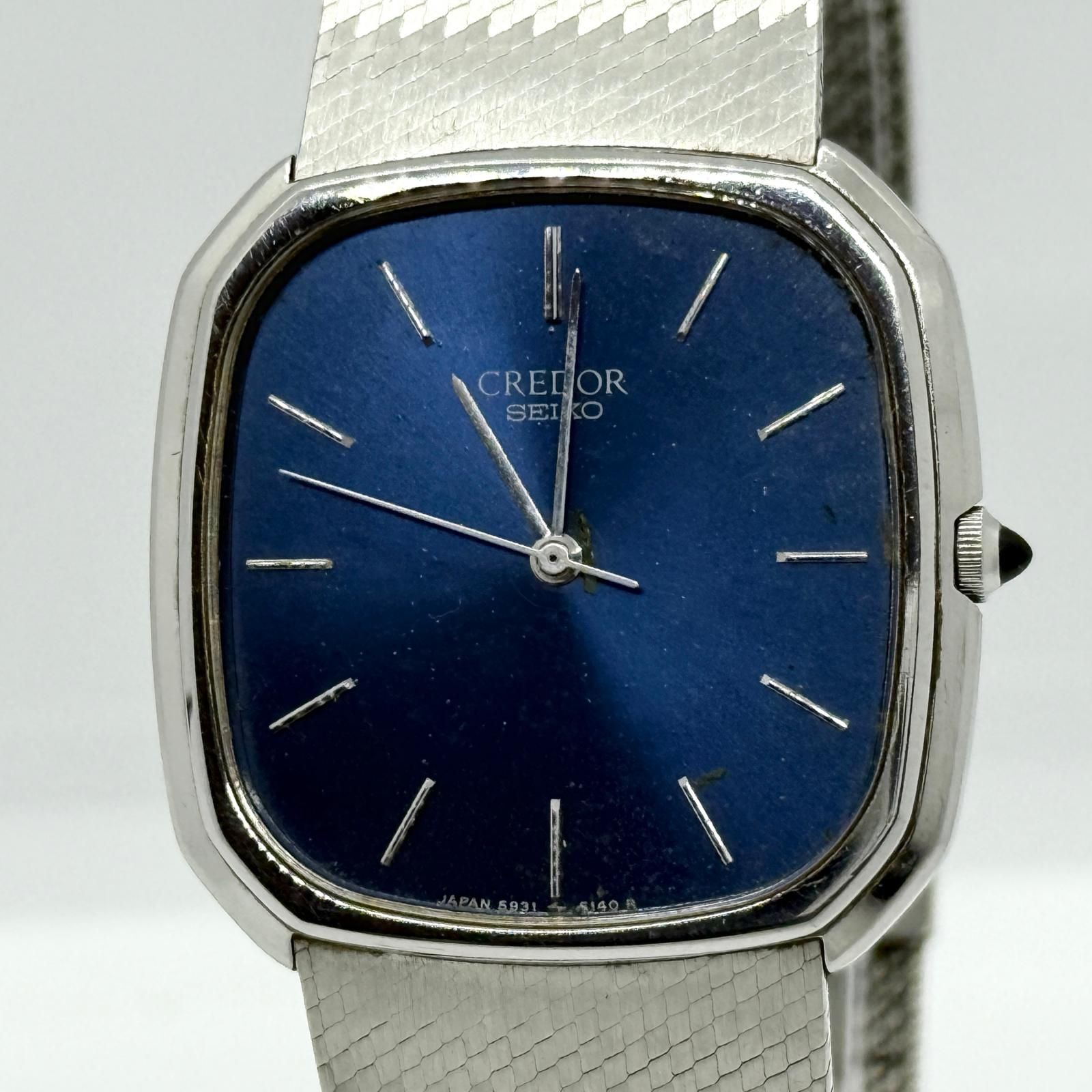 SEIKOクレドール ネイビー スクエア 腕時計 SEIKO セイコー クレドール 5931-5162 ネイビー QZ レディース 腕時計