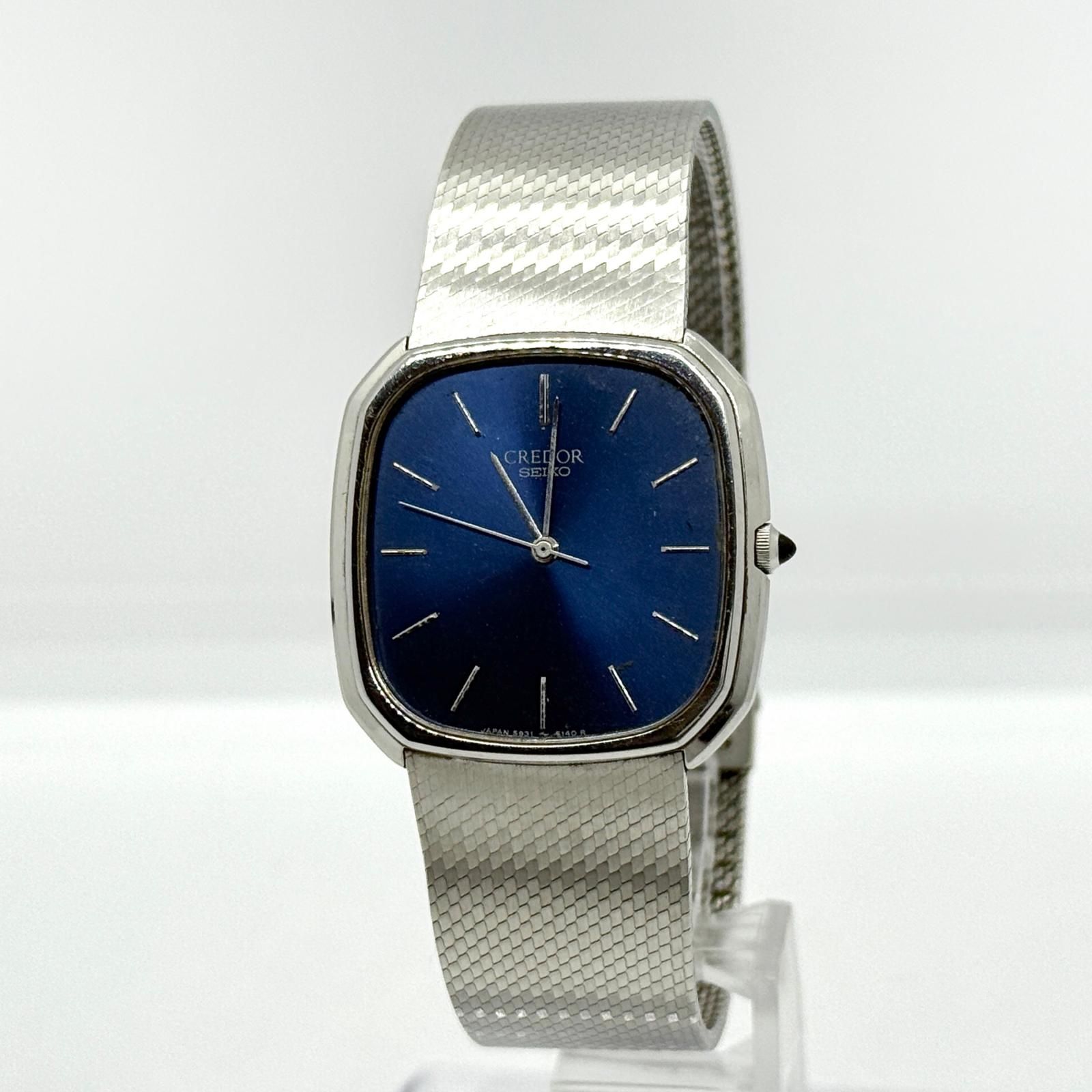 SEIKOクレドール ネイビー スクエア 腕時計 SEIKO セイコー クレドール 5931-5162 ネイビー QZ レディース 腕時計