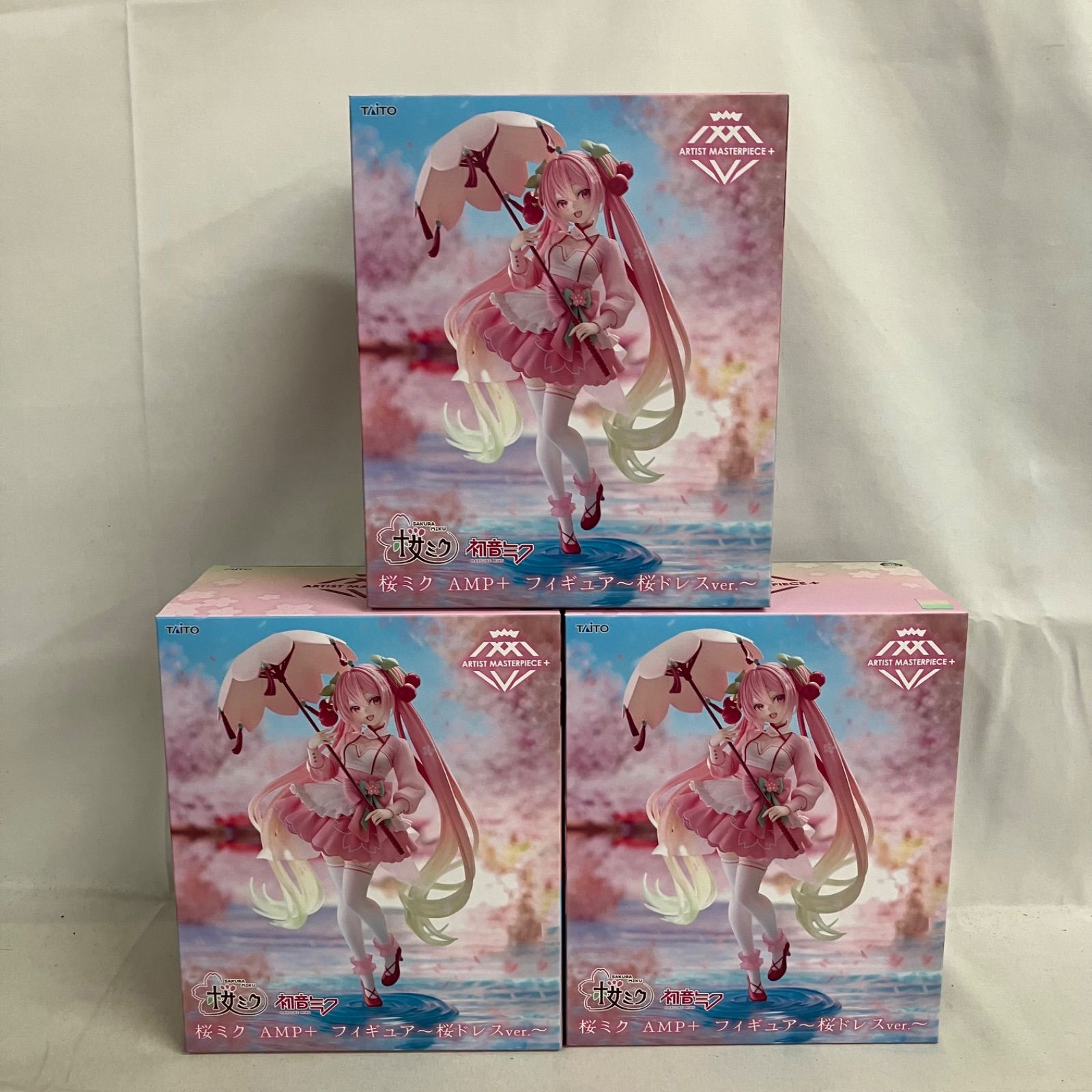 未開封 初音ミク 桜ミク AMP+ 桜ドレス フィギュア 3個セット SF3A26