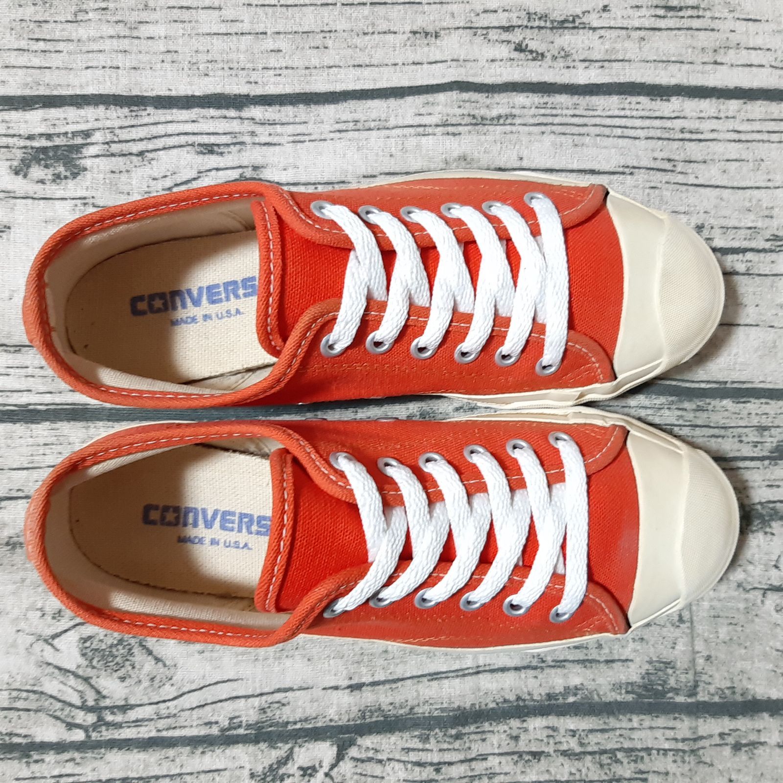 24.5cm / US 6】90s Made in USA CONVERSE JACK PURCELL CANVAS ORANGE