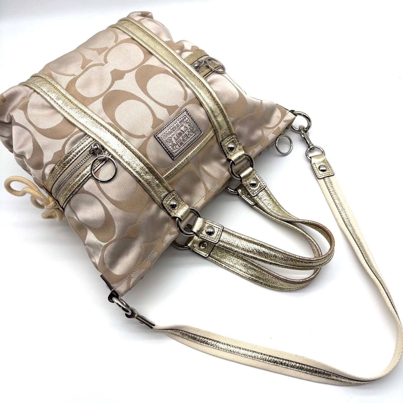 COACH y2k 2way poppy satin spotlight totebag コーチ ポピー サテン