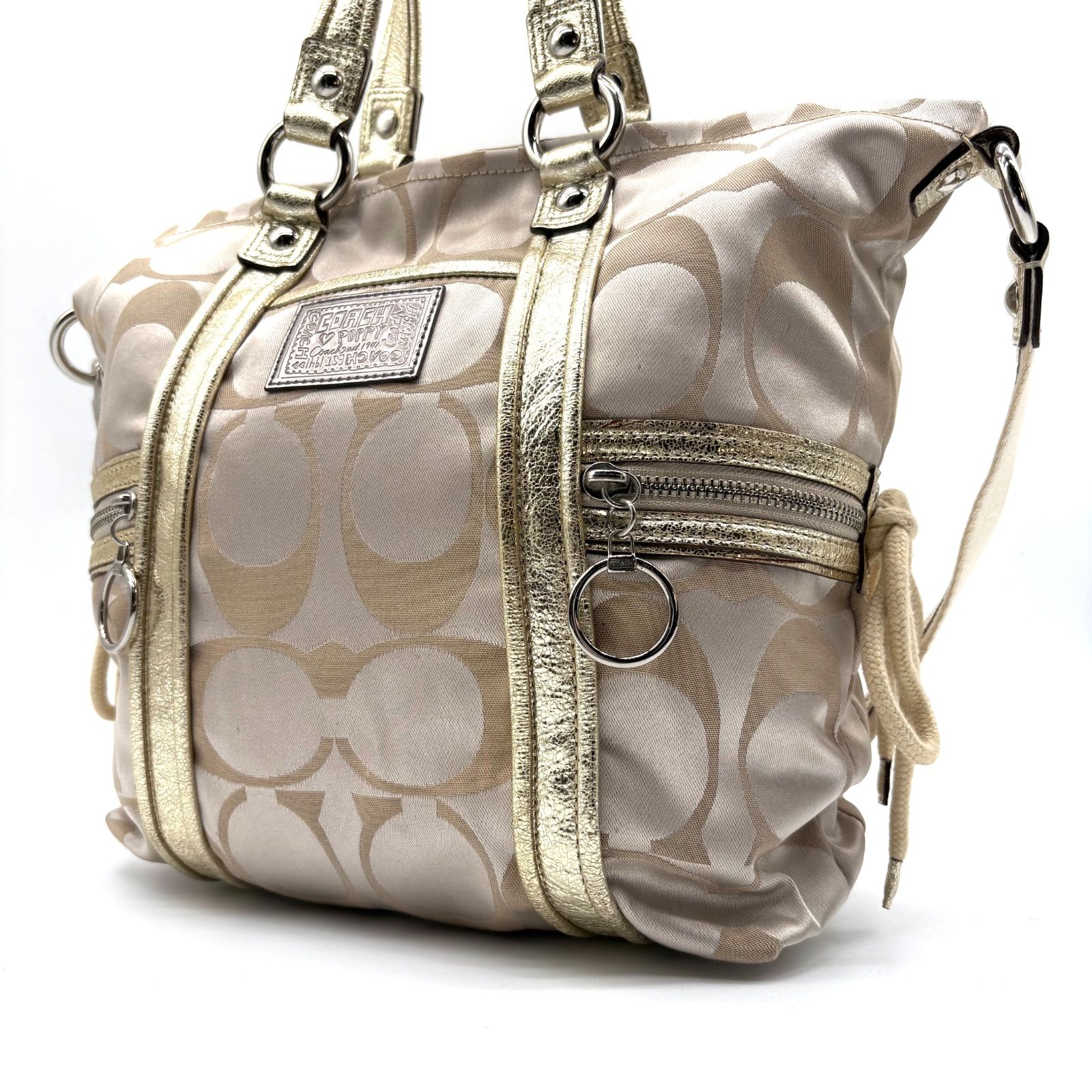 COACH y2k 2way poppy satin spotlight totebag コーチ ポピー サテン