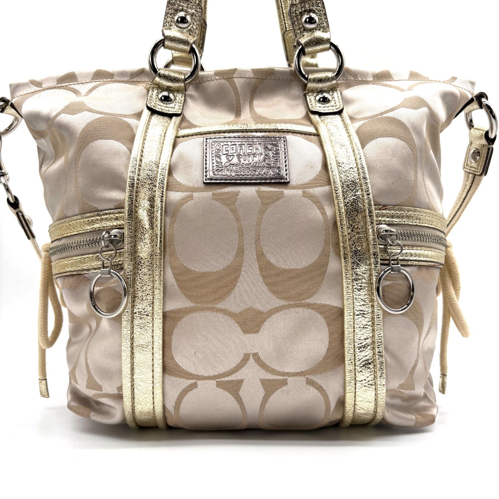 COACH y2k 2way poppy satin spotlight totebag コーチ ポピー サテン