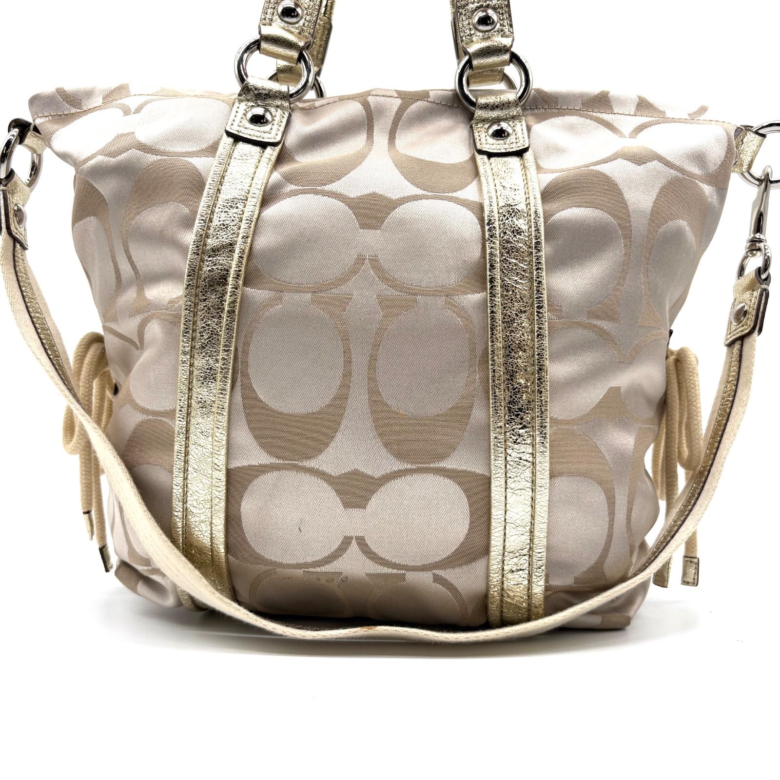 COACH y2k 2way poppy satin spotlight totebag コーチ ポピー サテン
