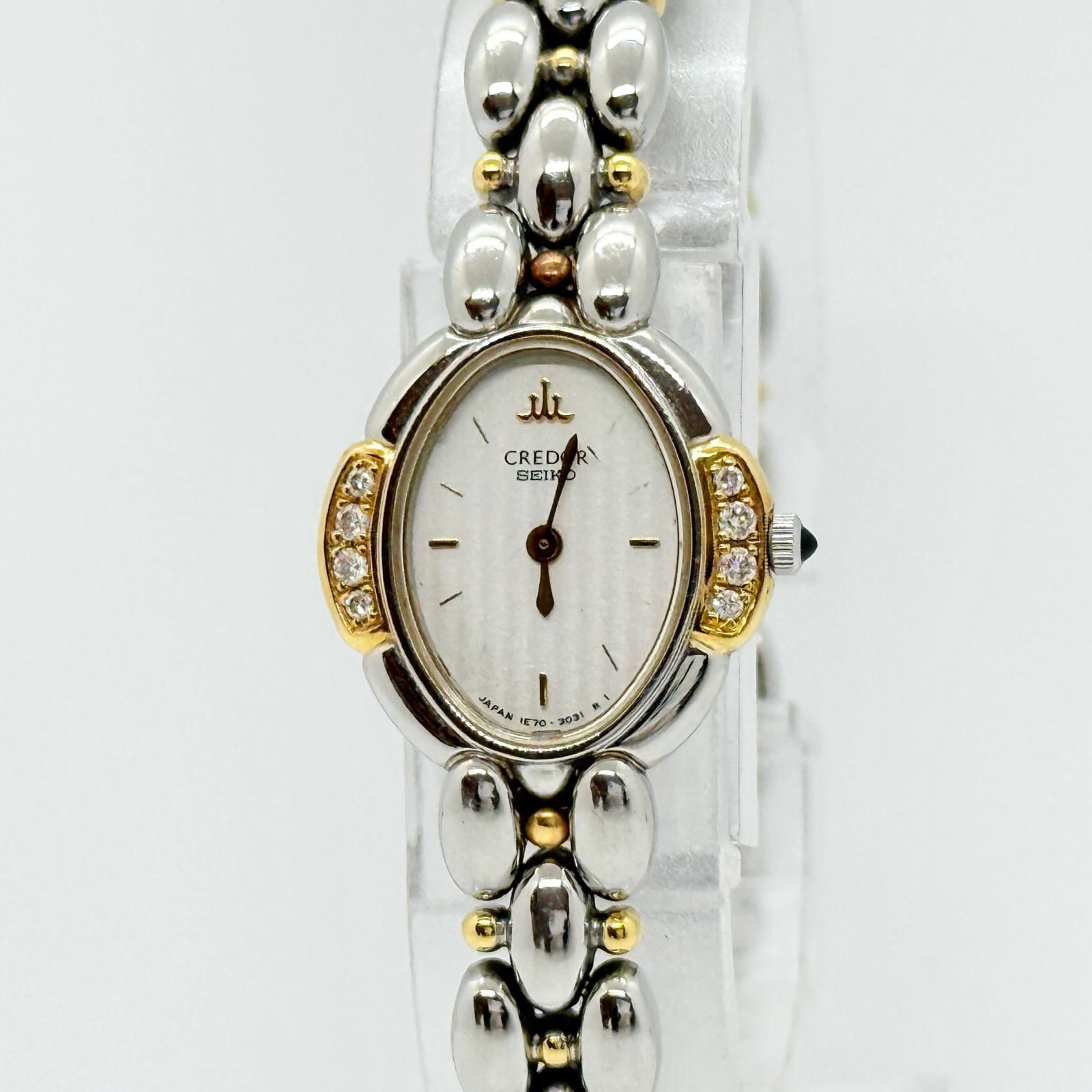 SEIKO セイコー CREDOR クレドール 1E70-3040 K18YG ホワイト QZ
