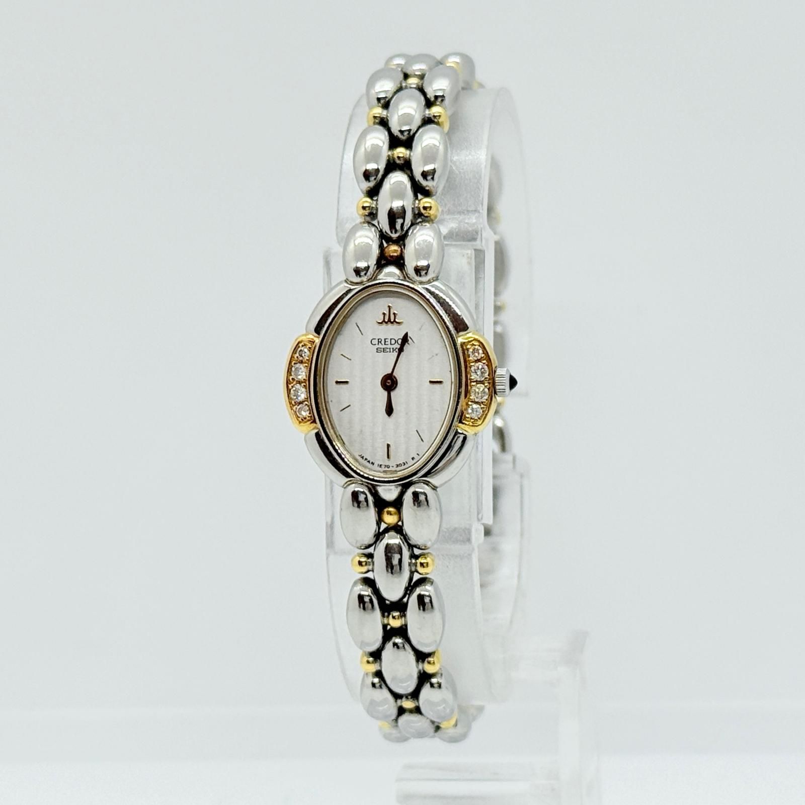 SEIKO セイコー CREDOR クレドール 1E70-3040 K18YG ホワイト QZ