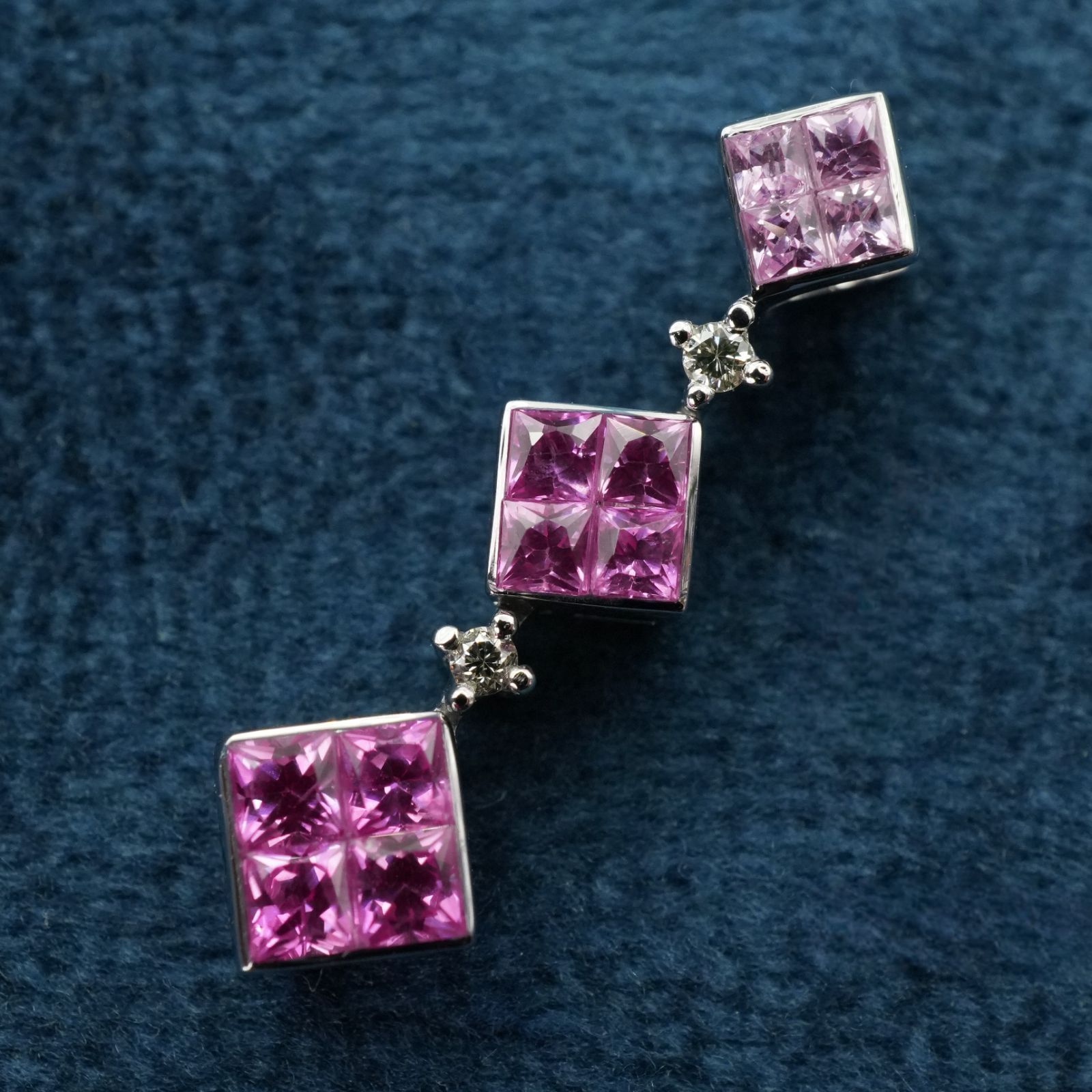 GSTV ピンクサファイア トップ プリンセスカット ダイヤ/25-2818 