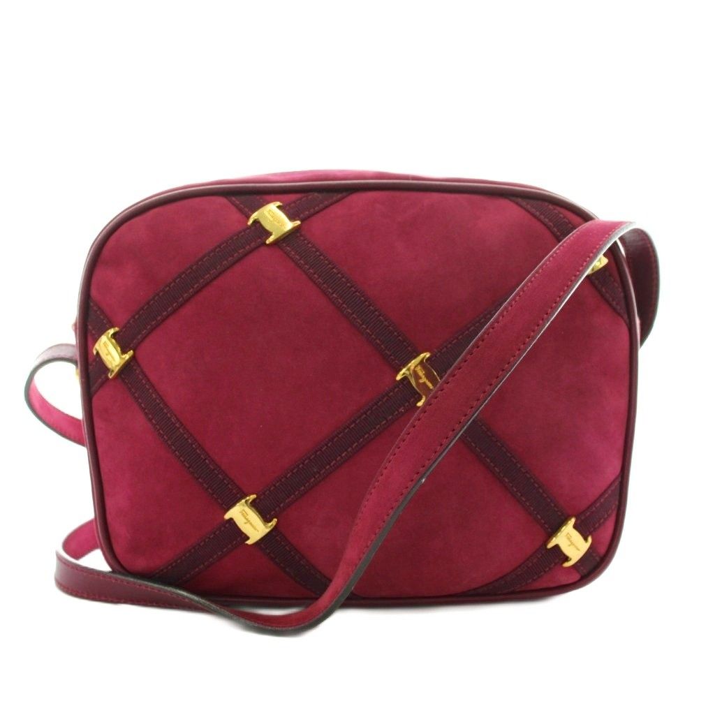 サルヴァトーレフェラガモ ショルダーバッグ スエード 紫 BA210556 サルヴァトーレフェラガモ Salvatore Ferragamo ショルダーバッグ