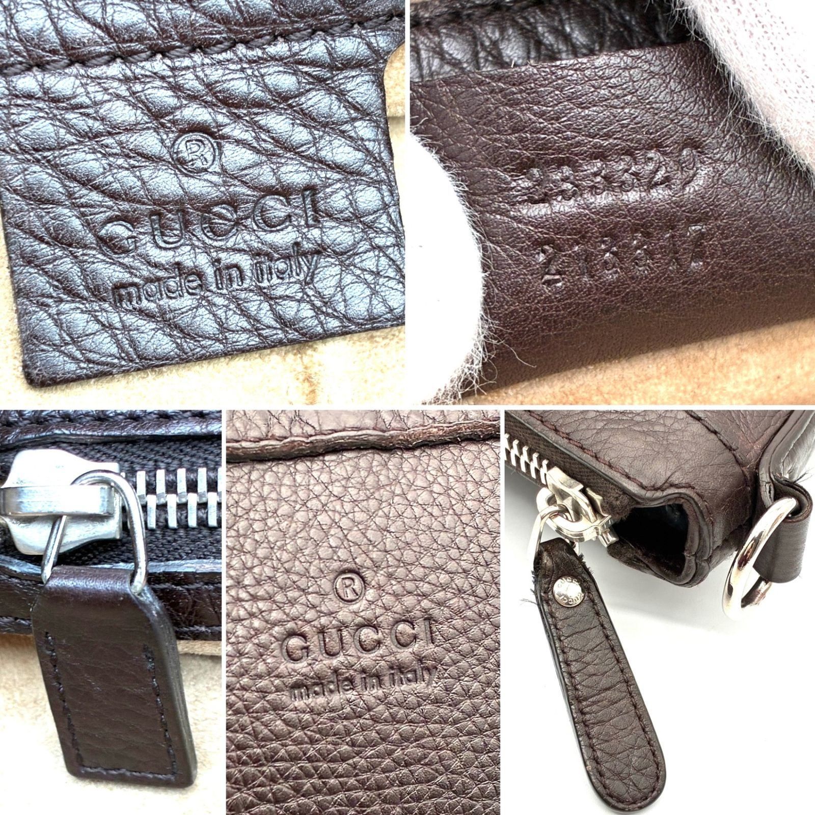 良品 GUCCI グッチ ショルダーバッグ メッセンジャーバッグ レザー 本