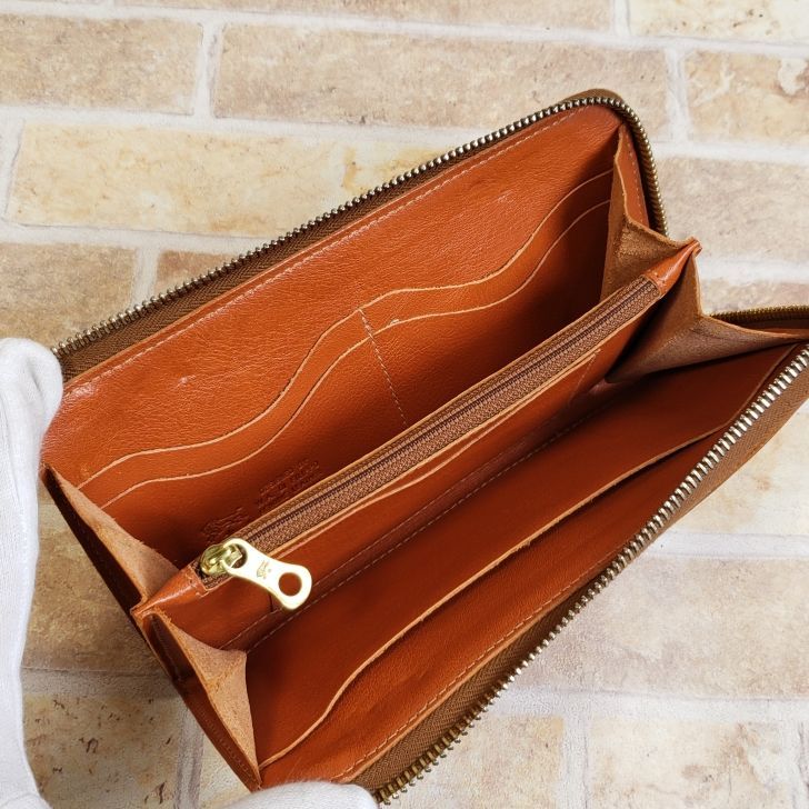 イルビゾンテ ☆ レザー L字ジップ 長財布 イタリア製 ヤケヌメ ロング 