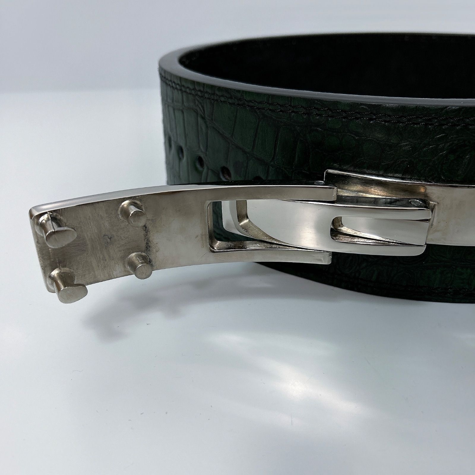 FAR EAST STRENGTH パワーベルト 3XL 13mm グリーン クロコダイル調