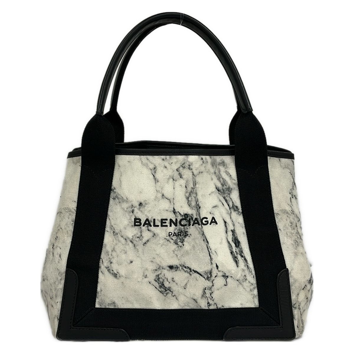BALENCIAGA(バレンシアガ) トートバッグ ネイビーカバスS 339933 白×黒 