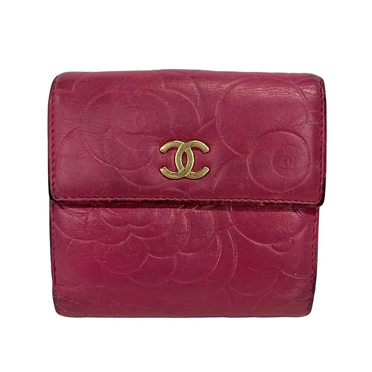 シャネル CHANEL 財布 Wホック財布 ラムスキン 黒 マトラッセ CHANEL 