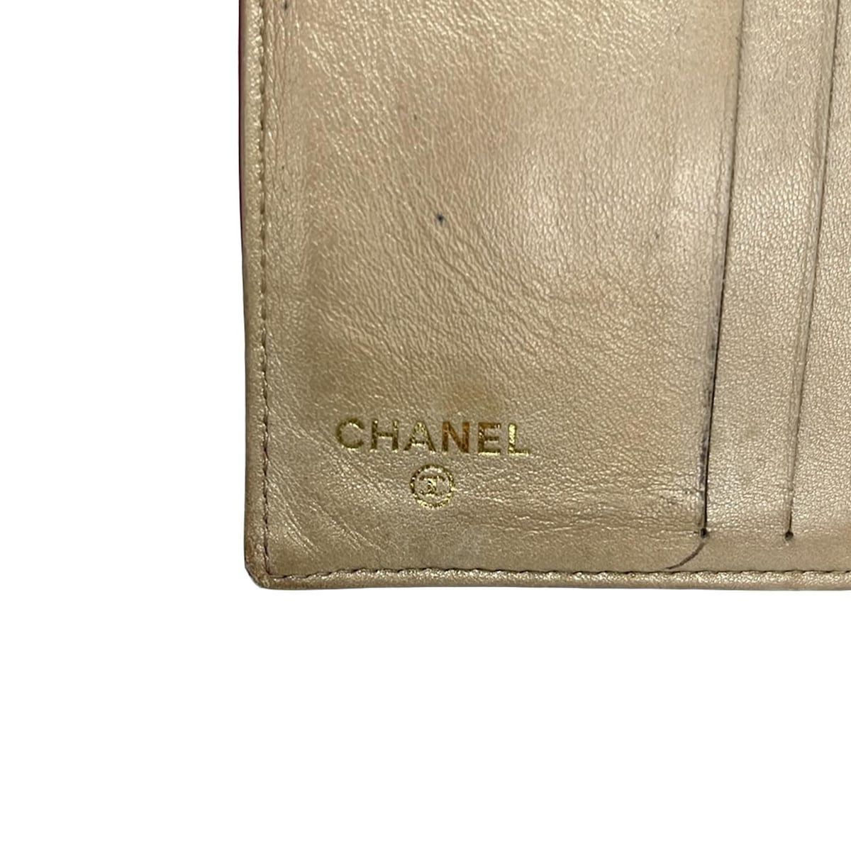 CHANEL(シャネル) シャネル 長財布 カメリア ラムスキン ゴールド金具 