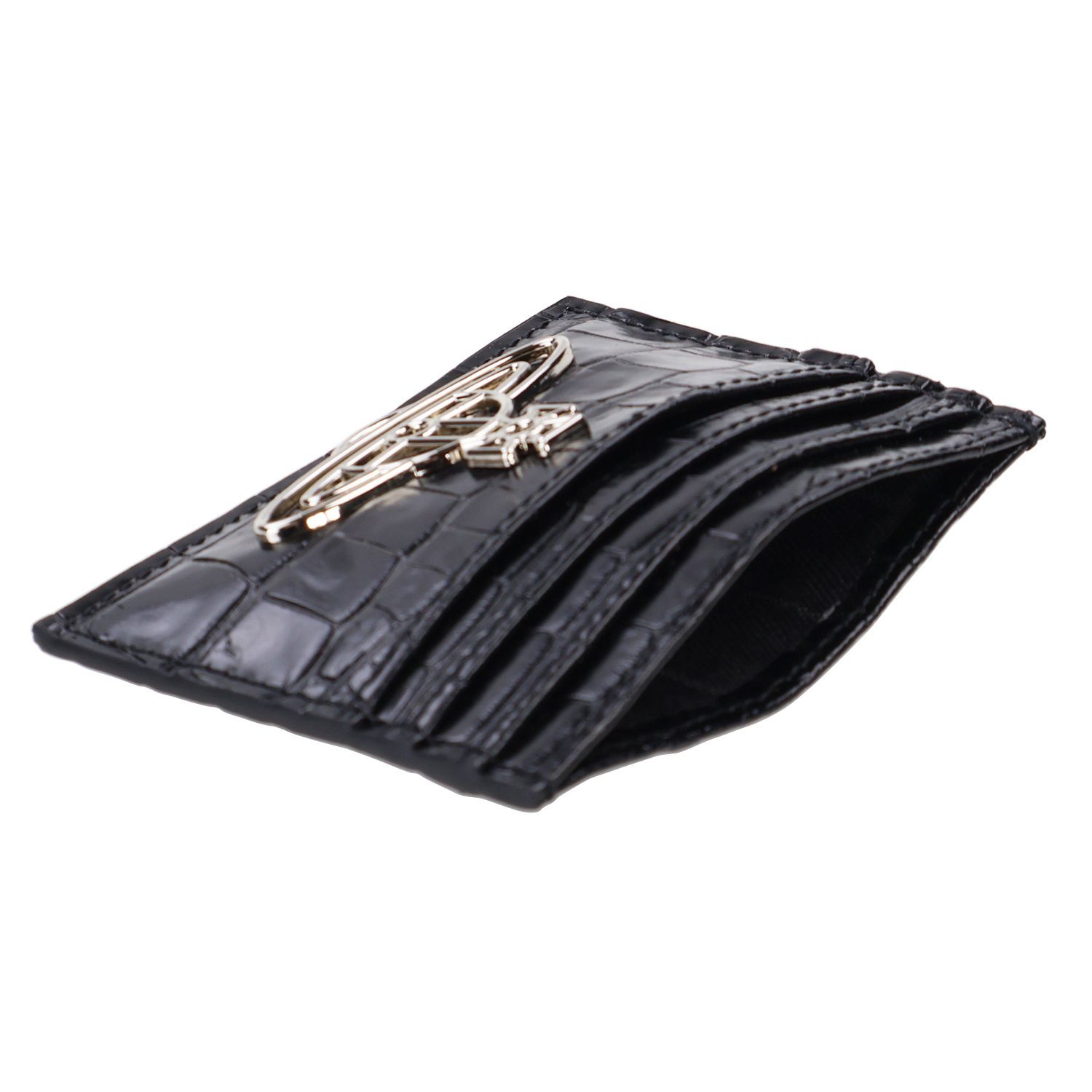 【Vivienne Westwood 】名刺入れ クロコ型押し ブラック ヴィヴィアンウエストウッド Vivienne Westwood カードケース スリム