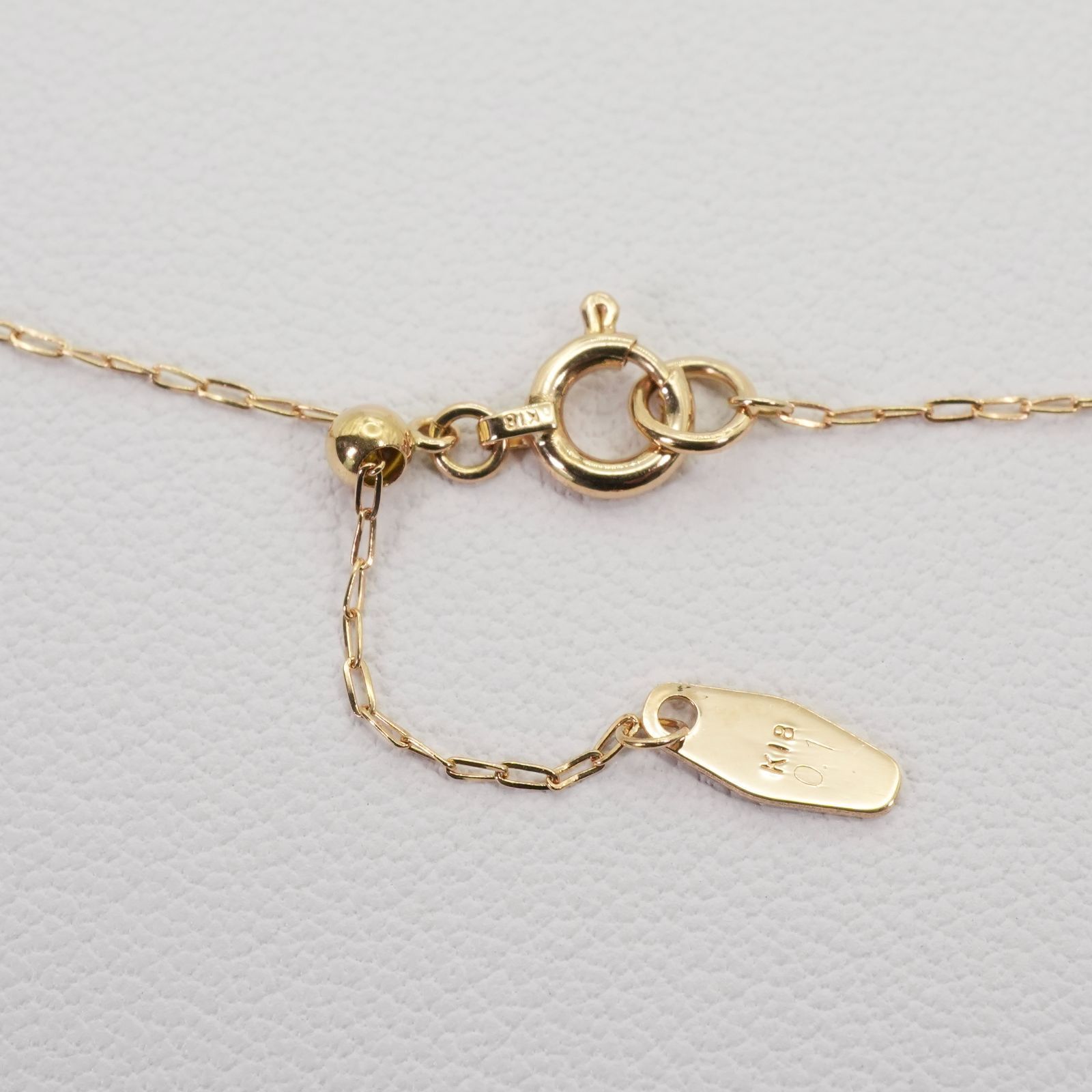 アガット ベゼル ダイヤモンド ネックレス K18 0.1ct/25-2535