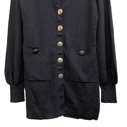 エポカ EPOCA ニットロングカーディガン ノーカラーV字 銀ボタン エポカ EPOCA ニットロングカーディガン ノーカラーV字 銀ボタン