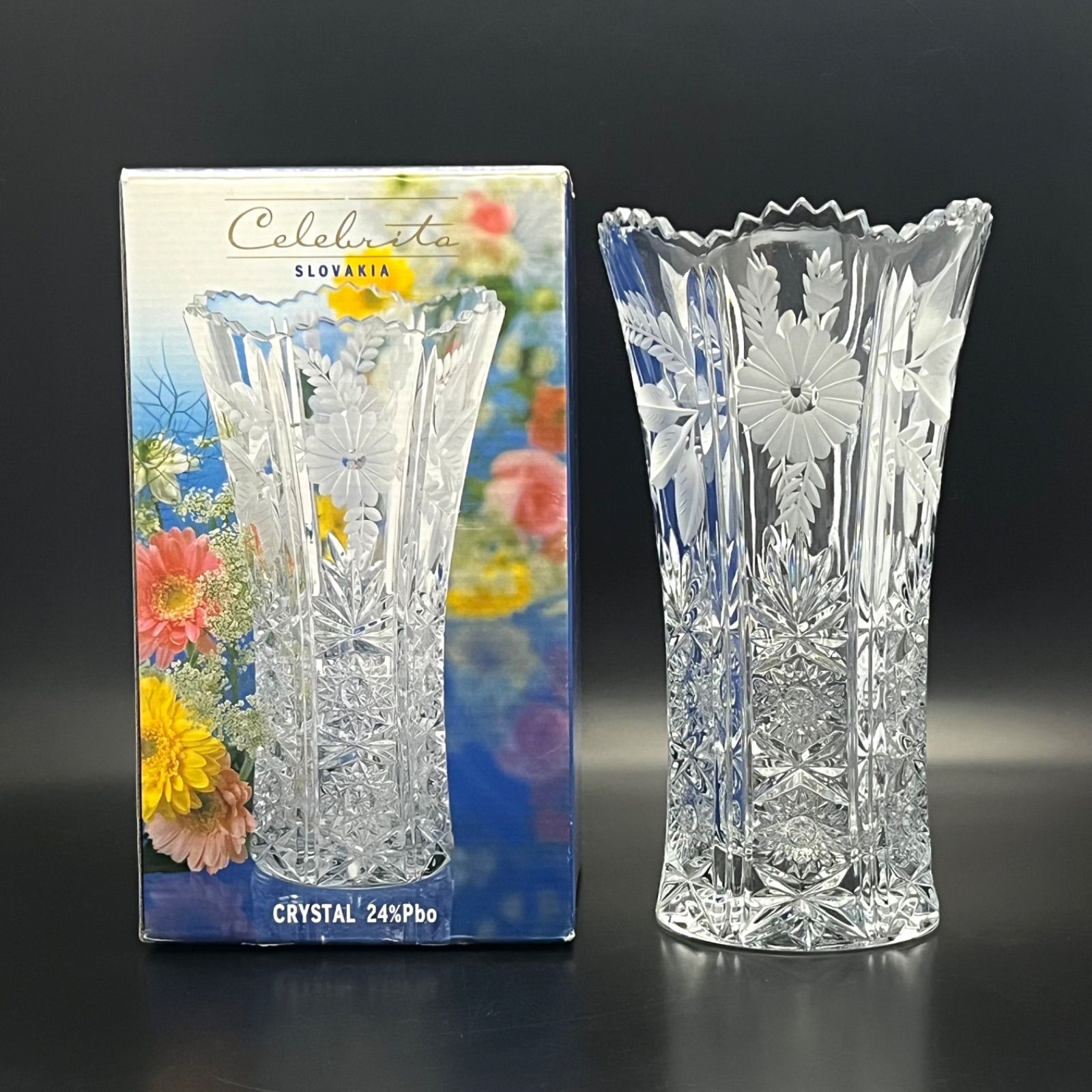 ◼︎未使用保管品◼︎【ADERIA CRYSTAL】Celebrita 石塚硝子 花瓶 