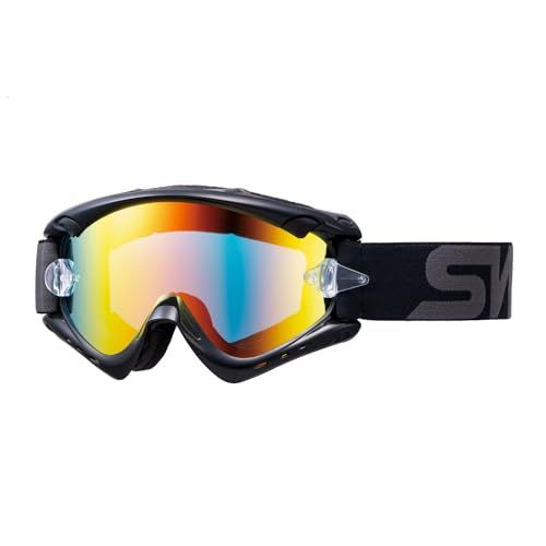 新品 [スワンズ] 日本製 オートバイゴーグル MX-RUSH-M BK/G ブラック×グレイ ミラーレンズモデル バイク ダート モトクロス オフロード