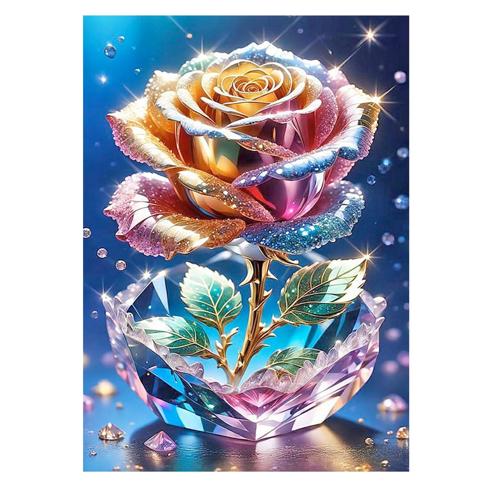 JISHSHAY ダイヤモンドアート キット 30x40cm ダイヤモンドアート バラ